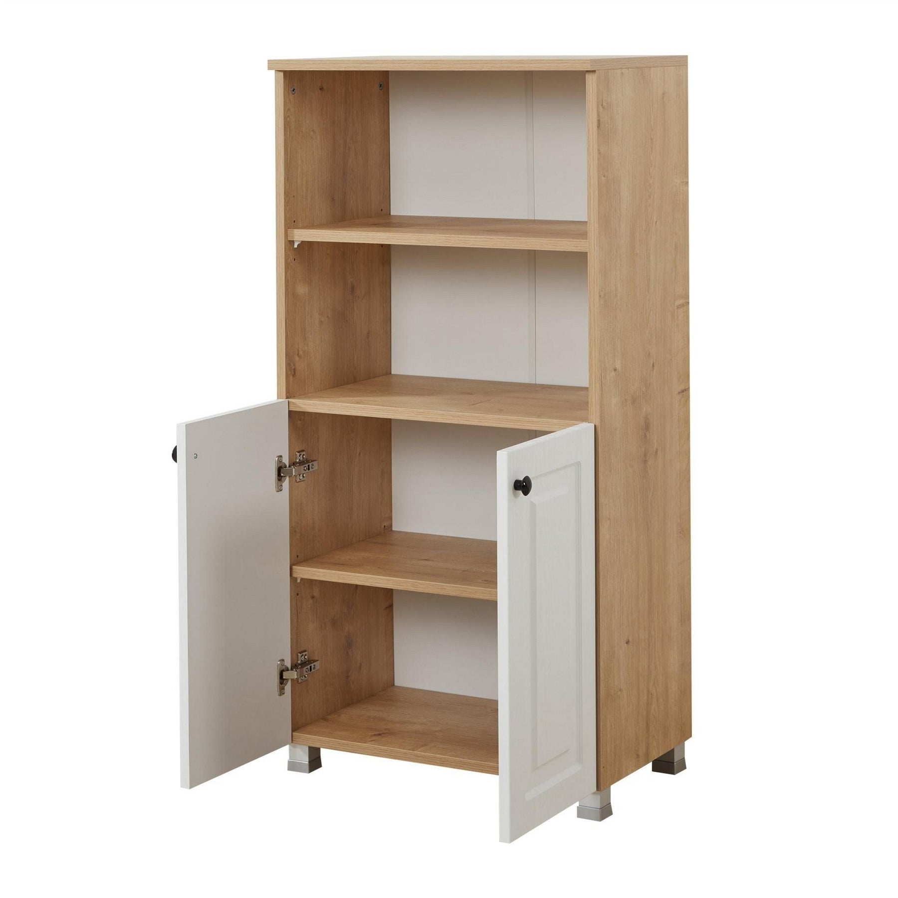Dulap Tuvalle 017, alb/stejar, PAL, 60x37x120 cm