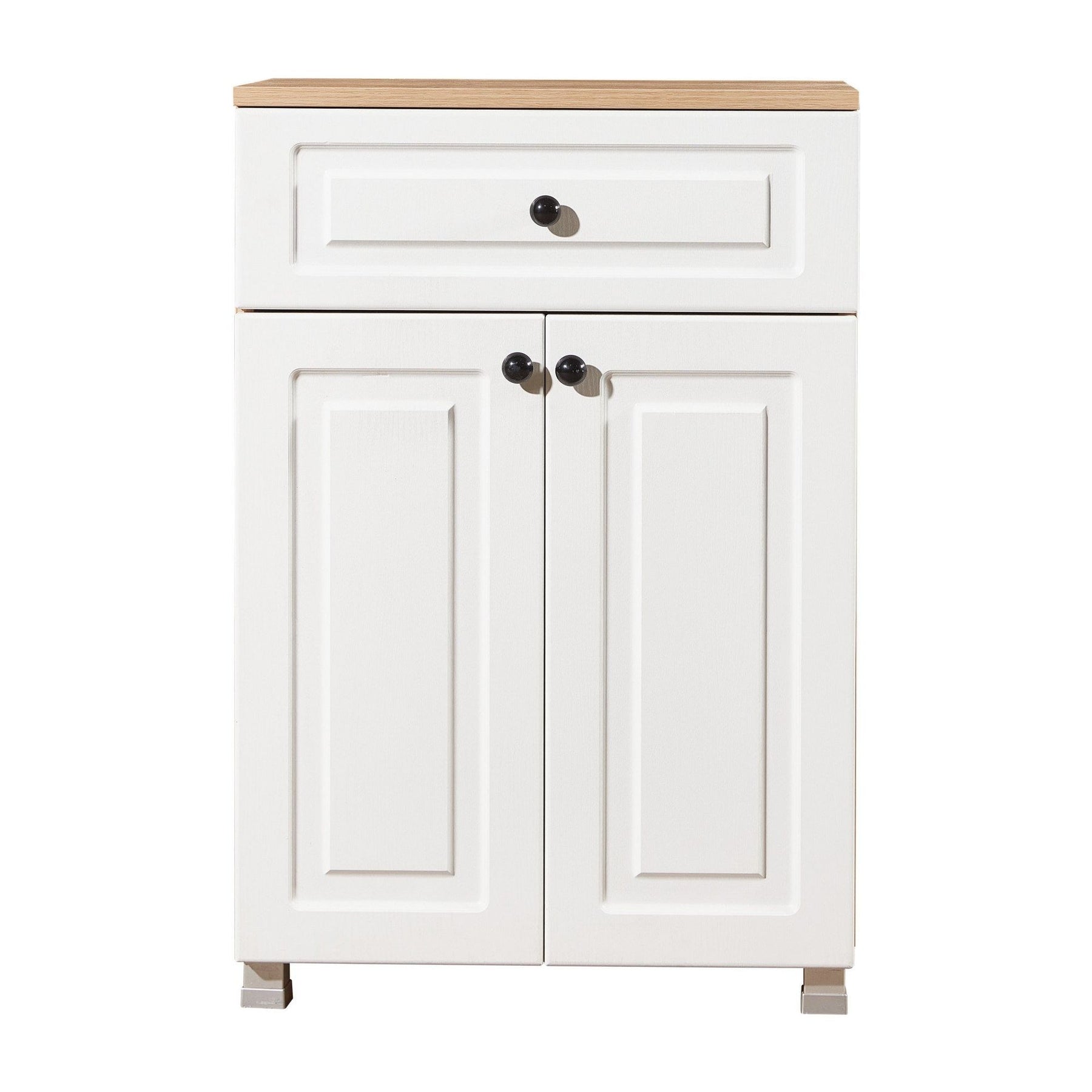 Comoda Tuvalle 034, alb/stejar, PAL melaminat, 60x39x89.5 cm