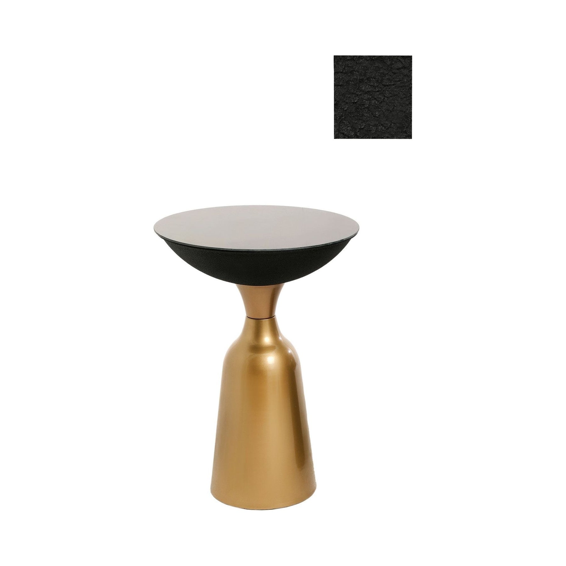 Masuta cafea 1008-11, auriu/negru, metal, 42x42x56 cm