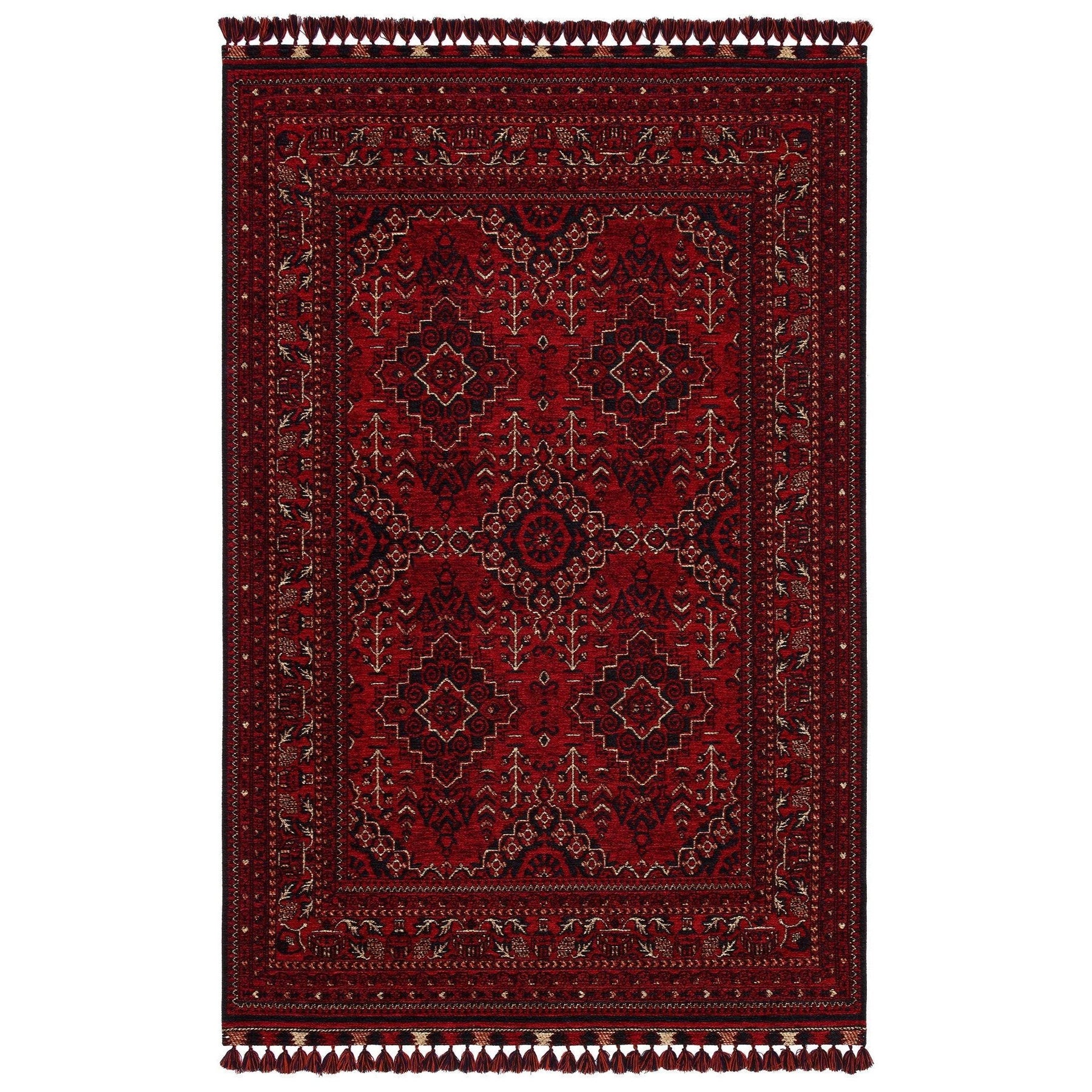 Covor, 160x230 cm, forma dreptunghiulara, material chenila acrilica/poliester, caramiziu, BHR 05 RED