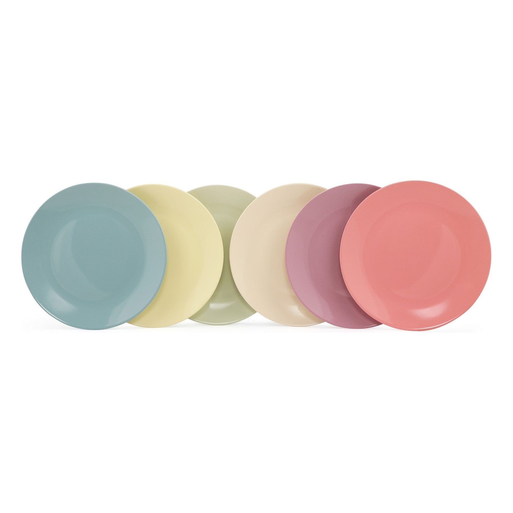 Set 6 farfurii de serviciu ST040406F21XA000000MAS3T00, multicolor, 100% ceramica, 25x25x4 cm