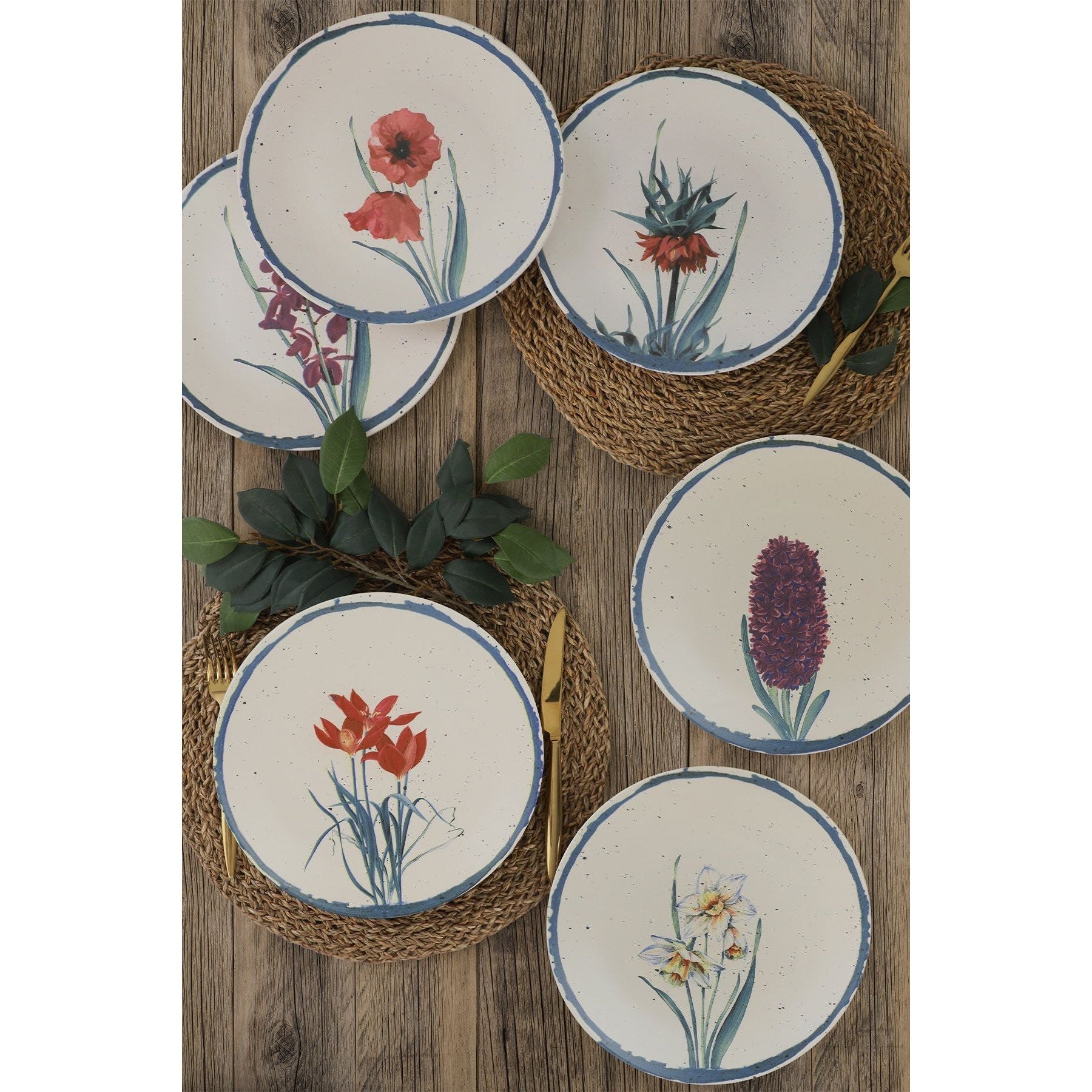 Set 6 platouri ST040406F022AD01M00MAS3T00, multicolor, ceramica 100%, 25 cm