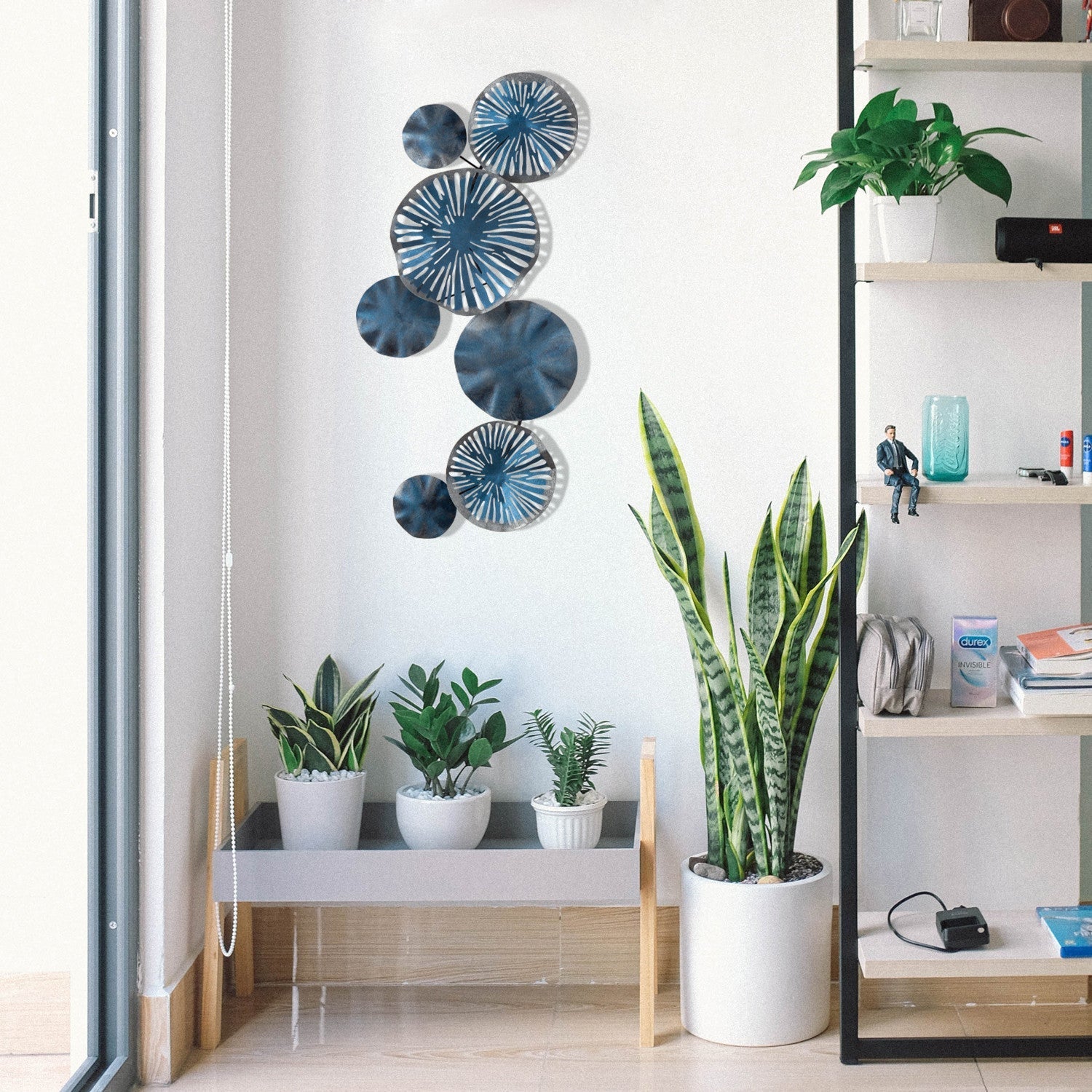 Decoratiuni de perete Astrid, metal, albastru, 79 x 35