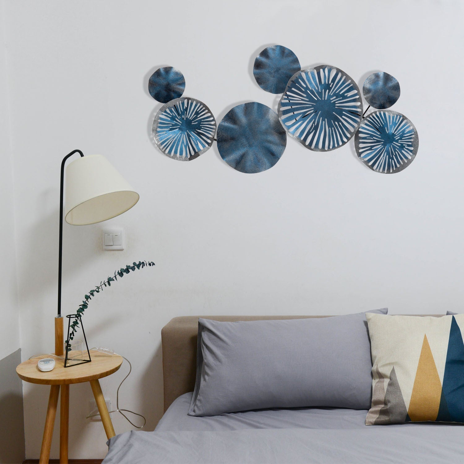 Decoratiuni de perete Astrid, metal, albastru, 79 x 35