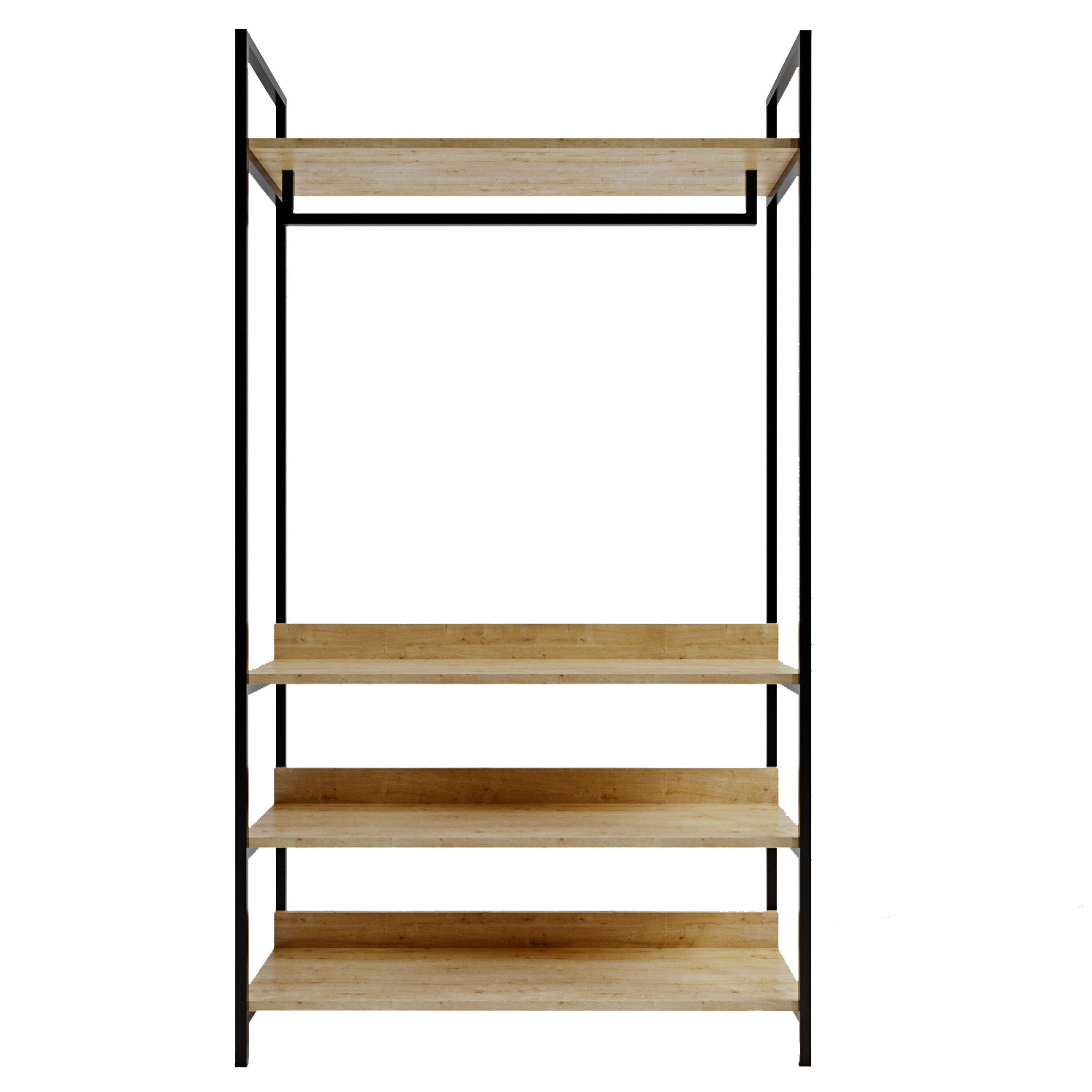Dulap L610, din PAL melaminat, stejar/negru, 100x40x180 cm