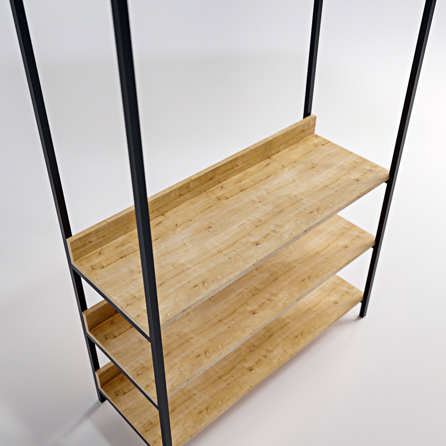 Dulap L610, din PAL melaminat, stejar/negru, 100x40x180 cm