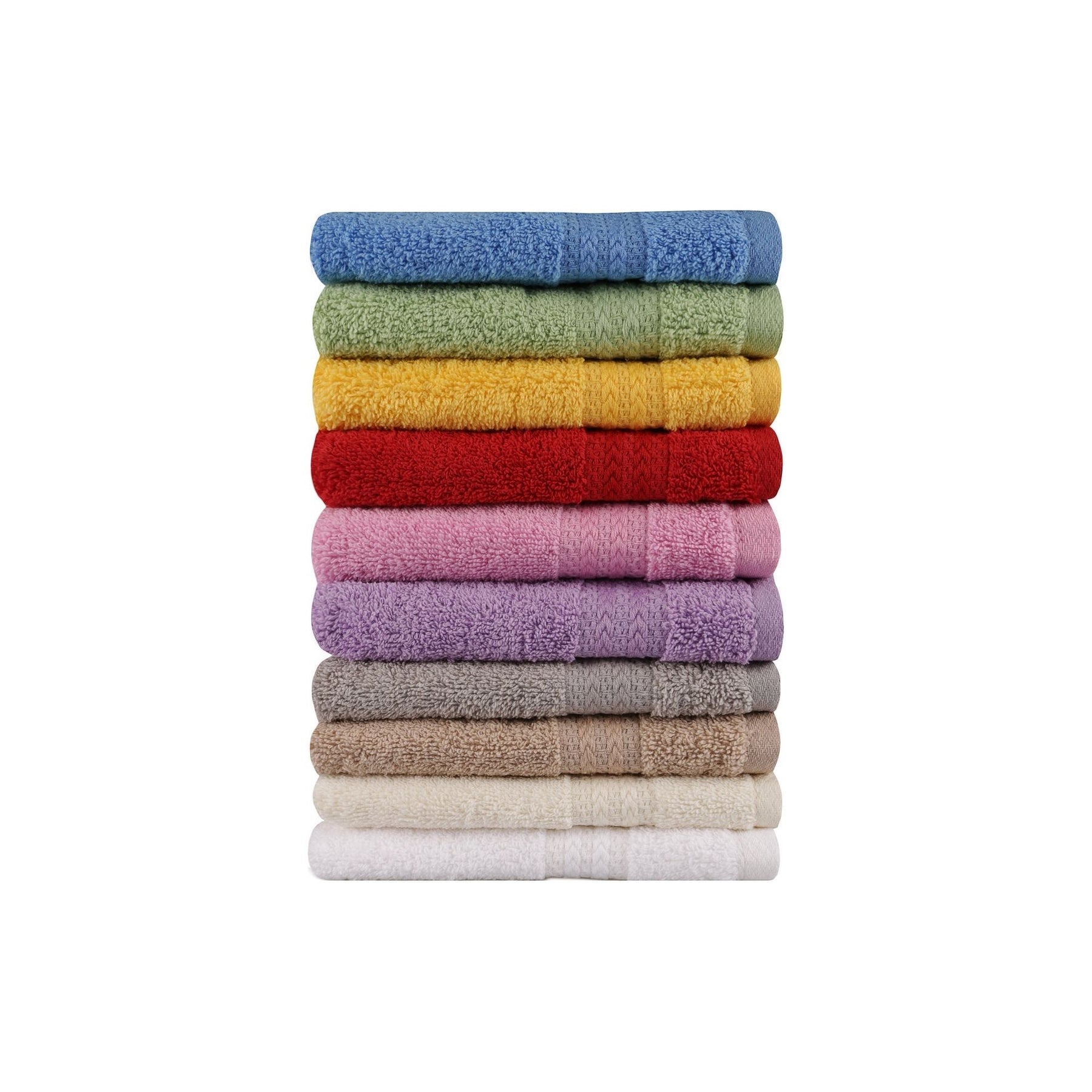 Set 10 prosoape baie Rainbow, 30x50 cm, material bumbac, multicolor