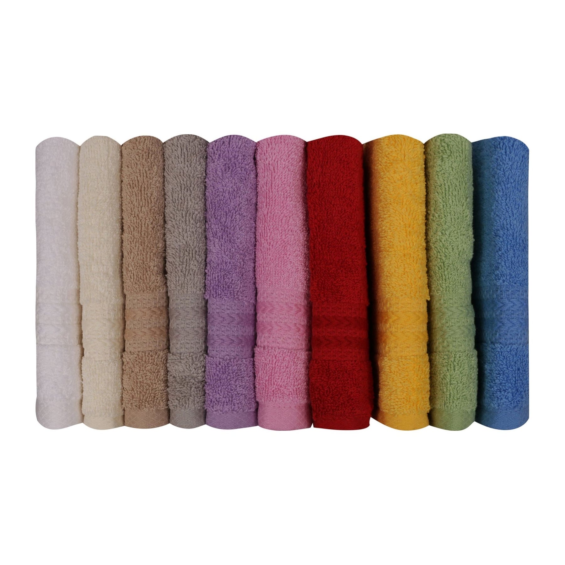 Set 10 prosoape baie Rainbow, 30x50 cm, material bumbac, multicolor