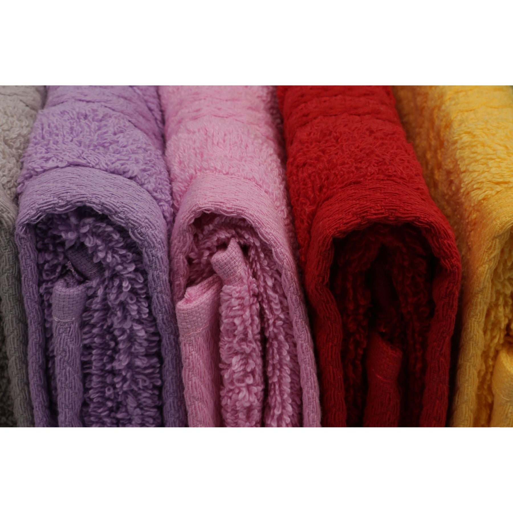 Set 10 prosoape baie Rainbow, 30x50 cm, material bumbac, multicolor