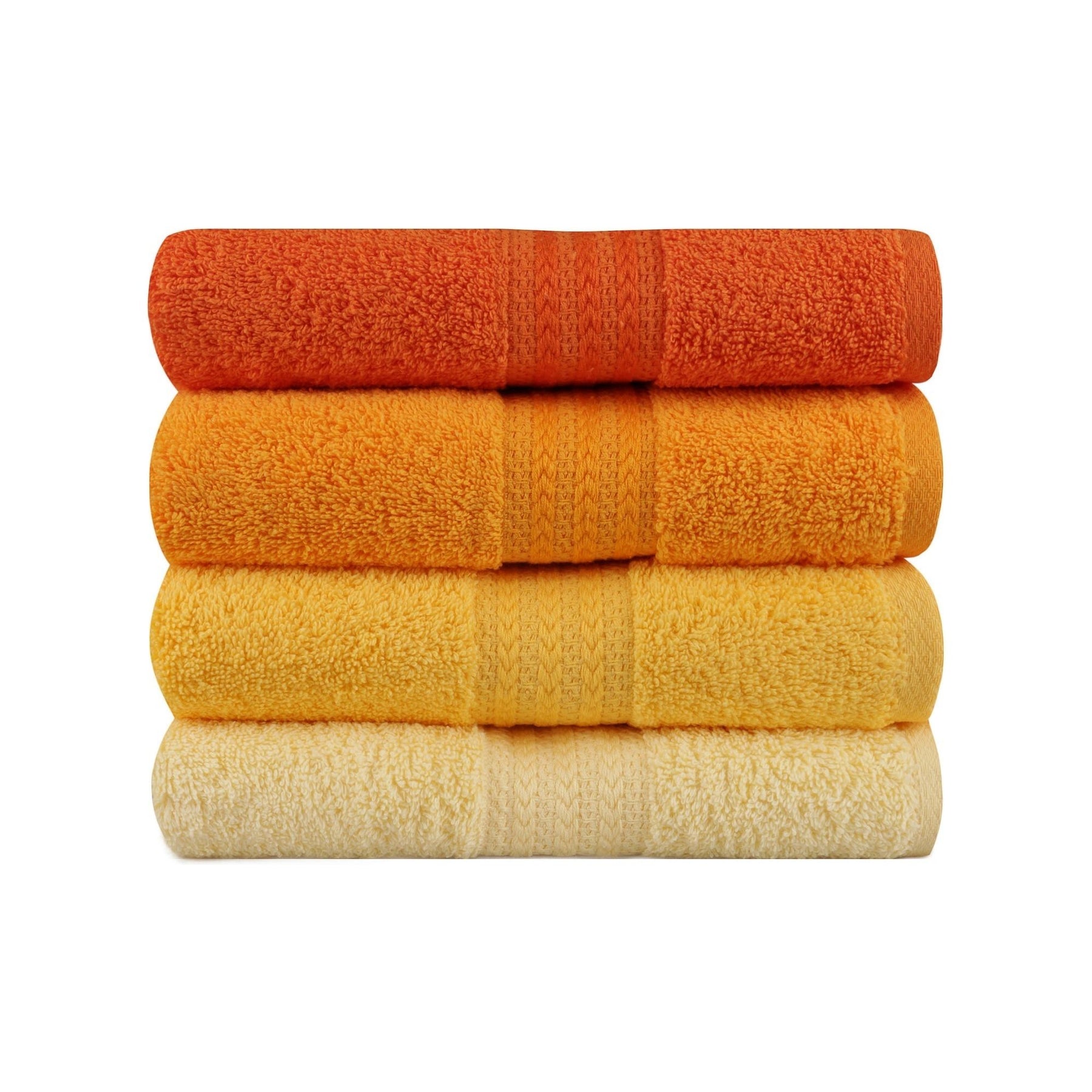 Set 4 prosoape de baie Rainbow, 50x90 cm, material bumbac, galben