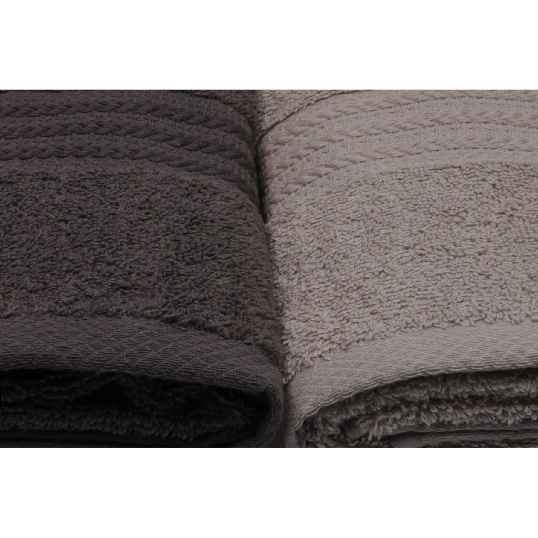 Set 4 prosoape baie Rainbow, 50x90 cm, negru/bej, material bumbac