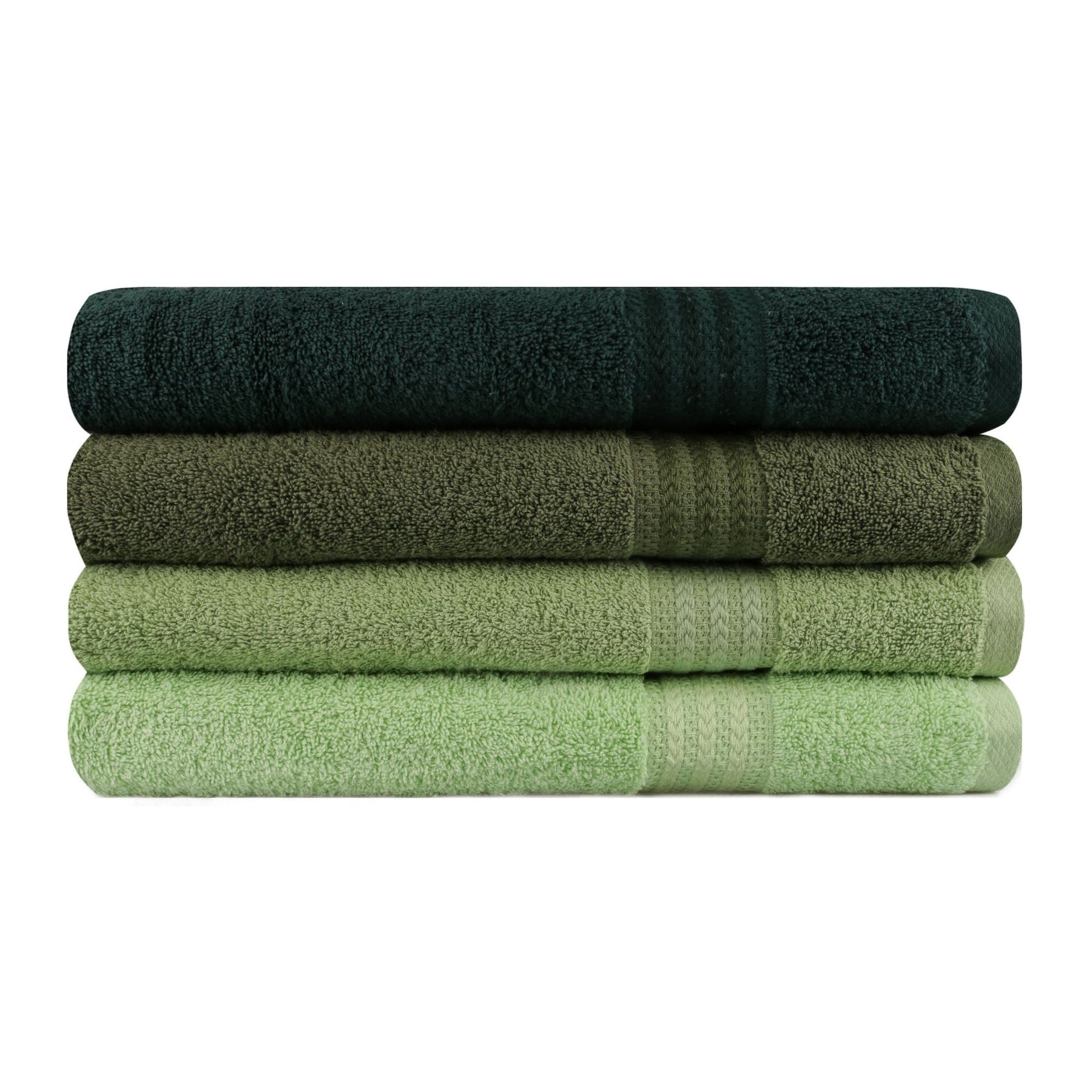 Set 4 prosoape baie Rainbow, 70x140 cm, material bumbac, verde