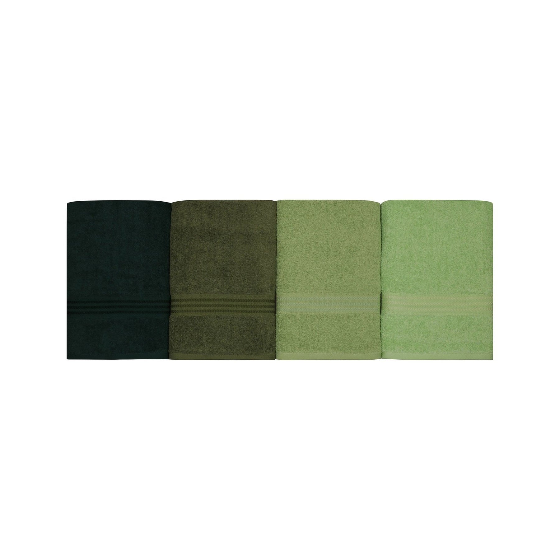 Set 4 prosoape baie Rainbow, 70x140 cm, material bumbac, verde