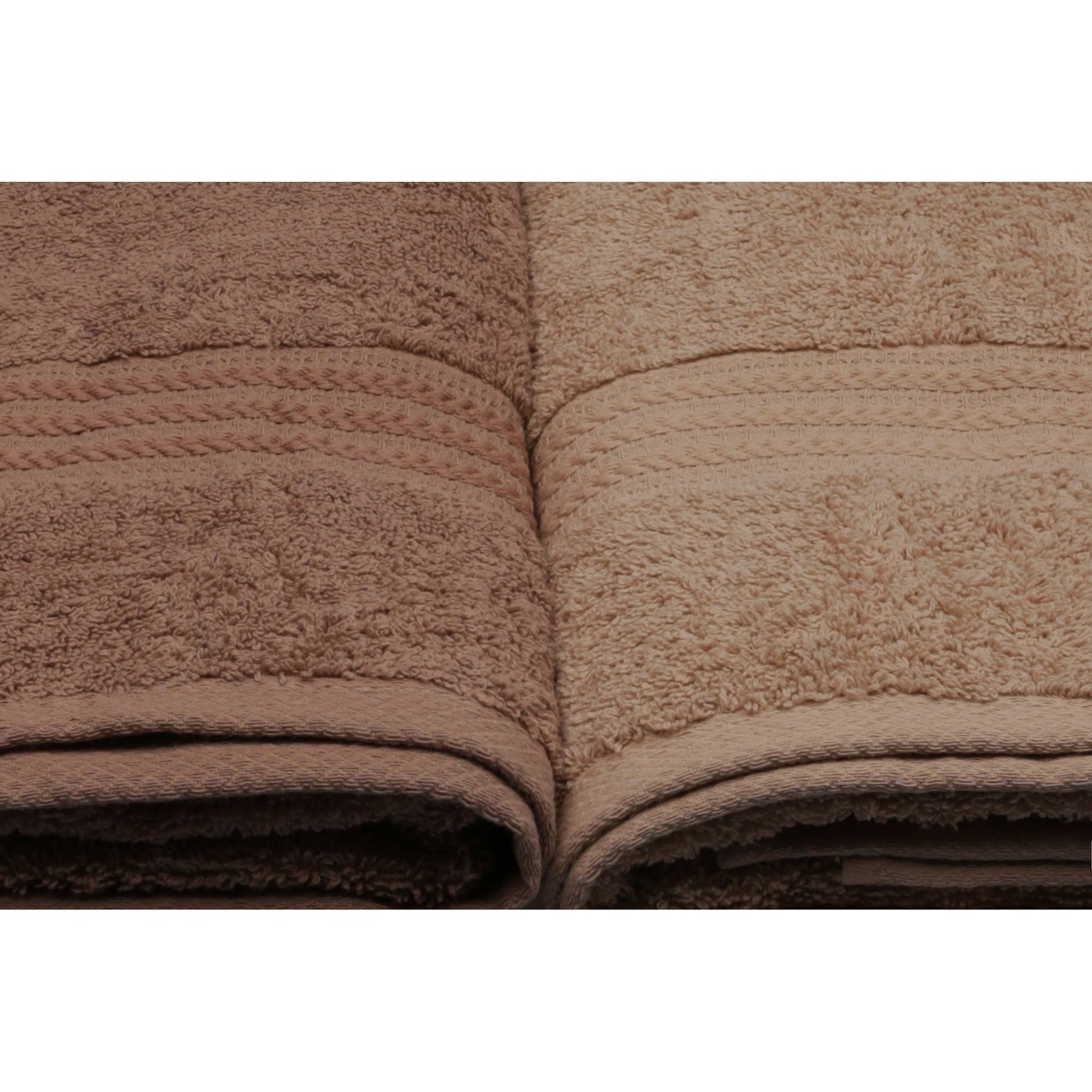 Set 4 prosoape baie Rainbow, 70x140 cm, material bumbac, crem/maro