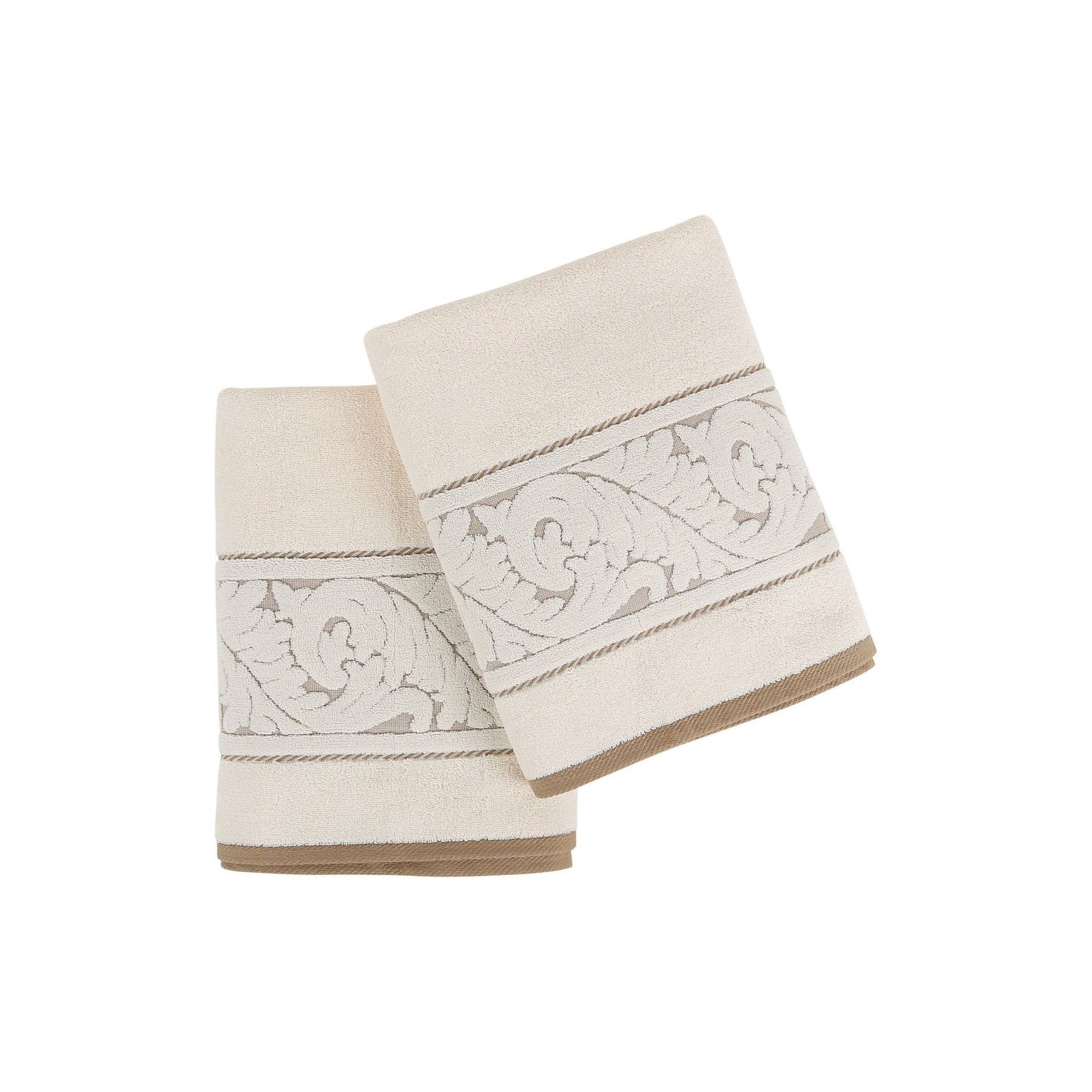 Set 2 prosoape baie Sultan, 70x140 cm, material bumbac, crem