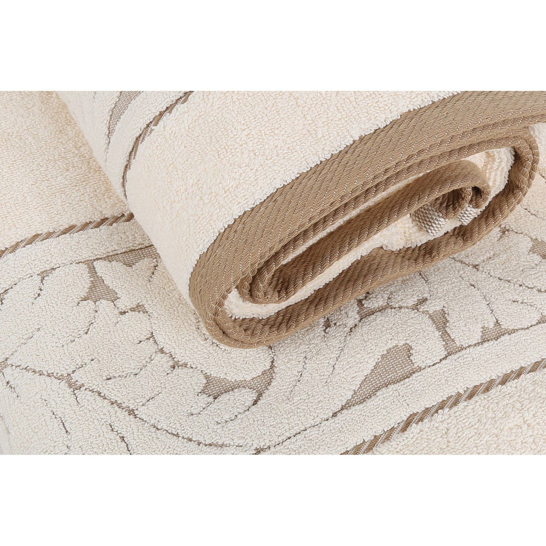 Set 2 prosoape baie Sultan, 70x140 cm, material bumbac, crem