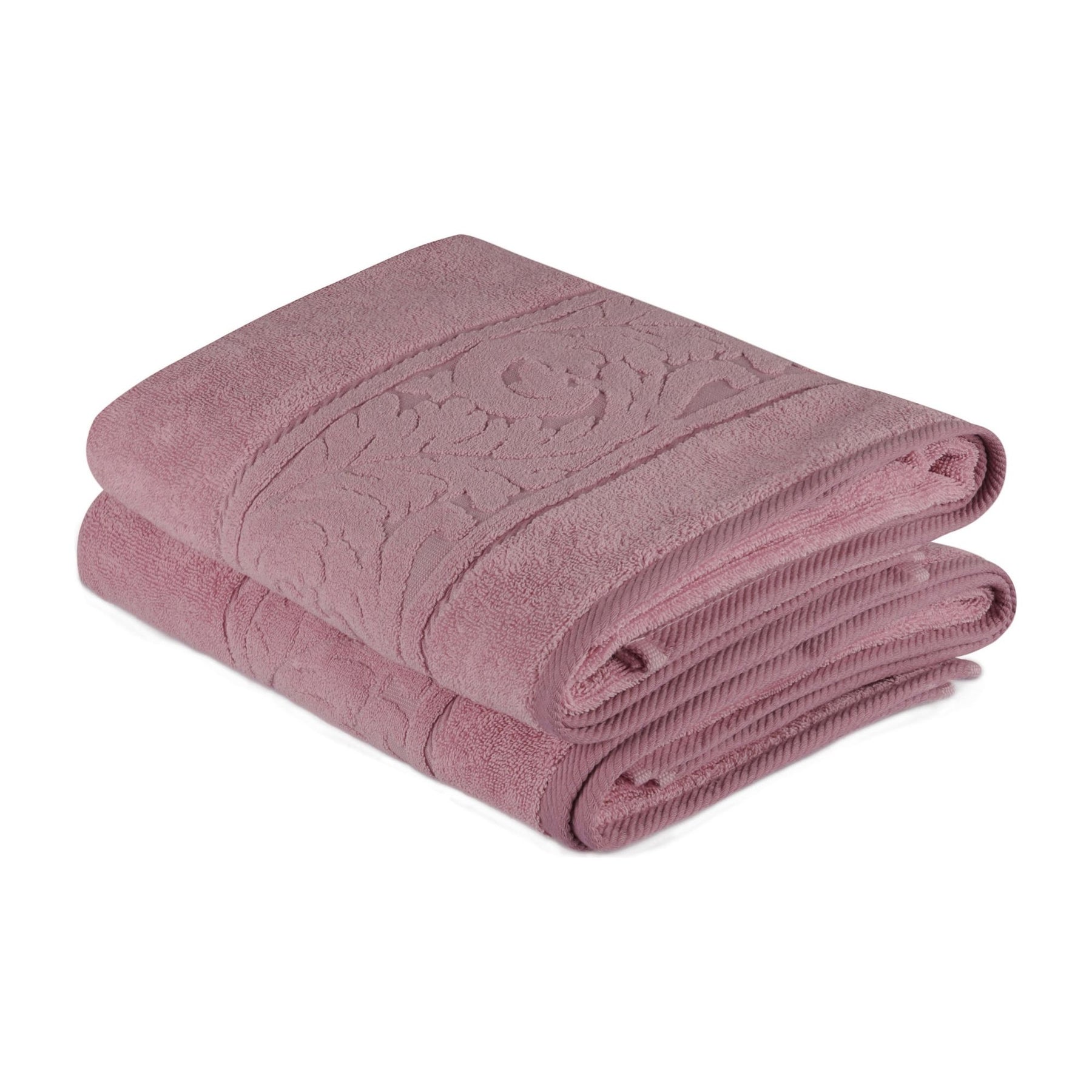 Set 2 prosoape baie Sultan, 70x140 cm, material bumbac, roz pudra