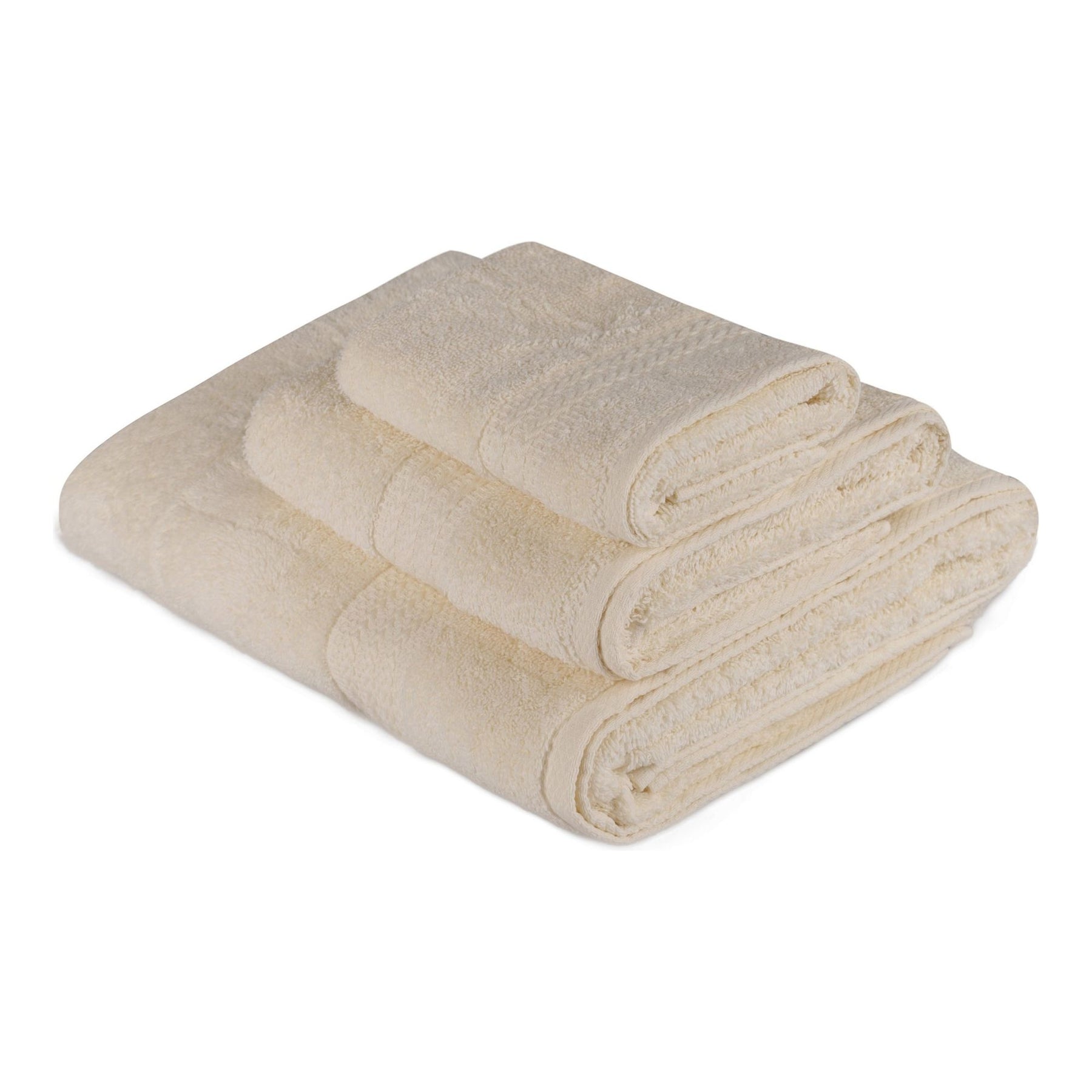 Set 3 prosoape baie Rainbow, material bumbac, crem
