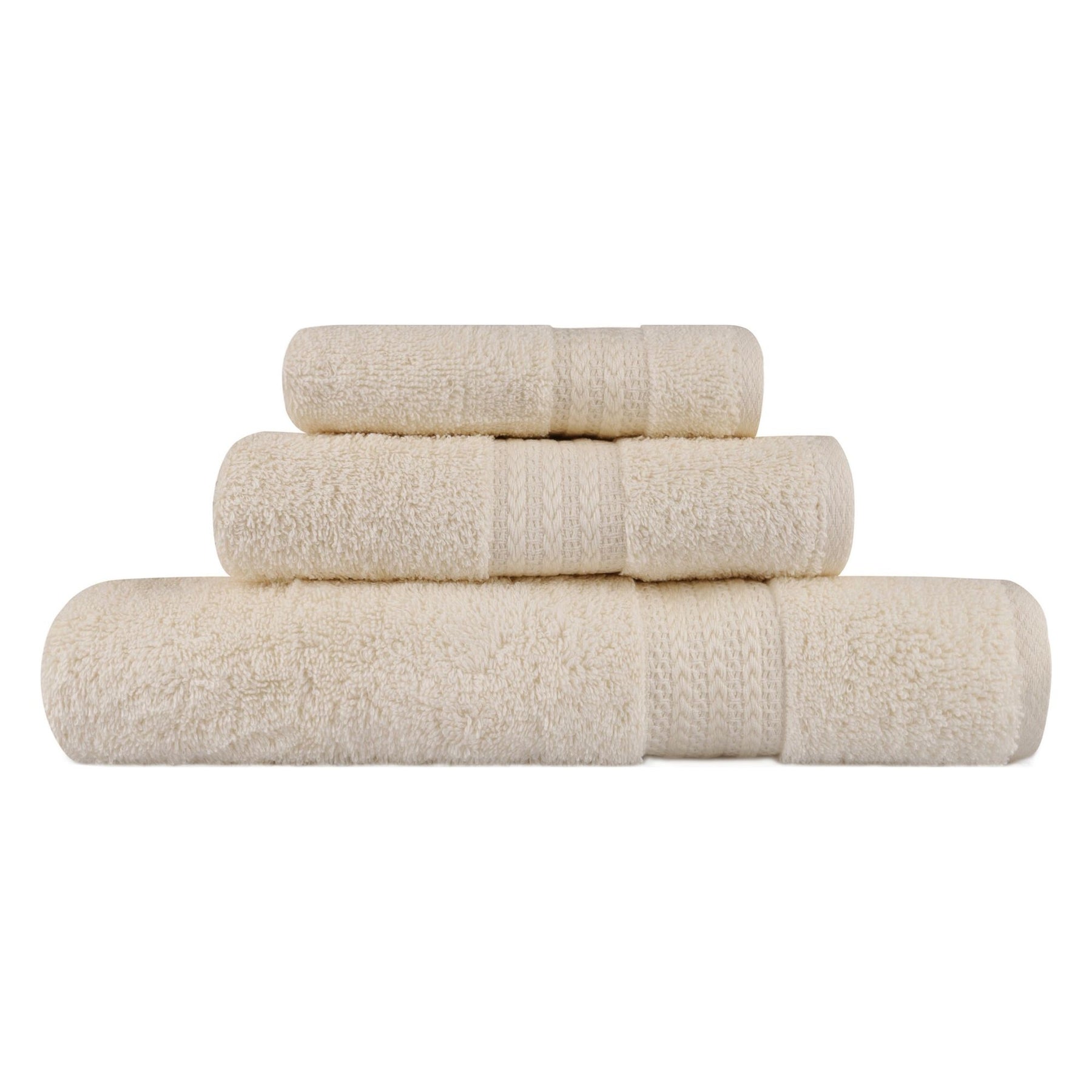 Set 3 prosoape baie Rainbow, material bumbac, crem