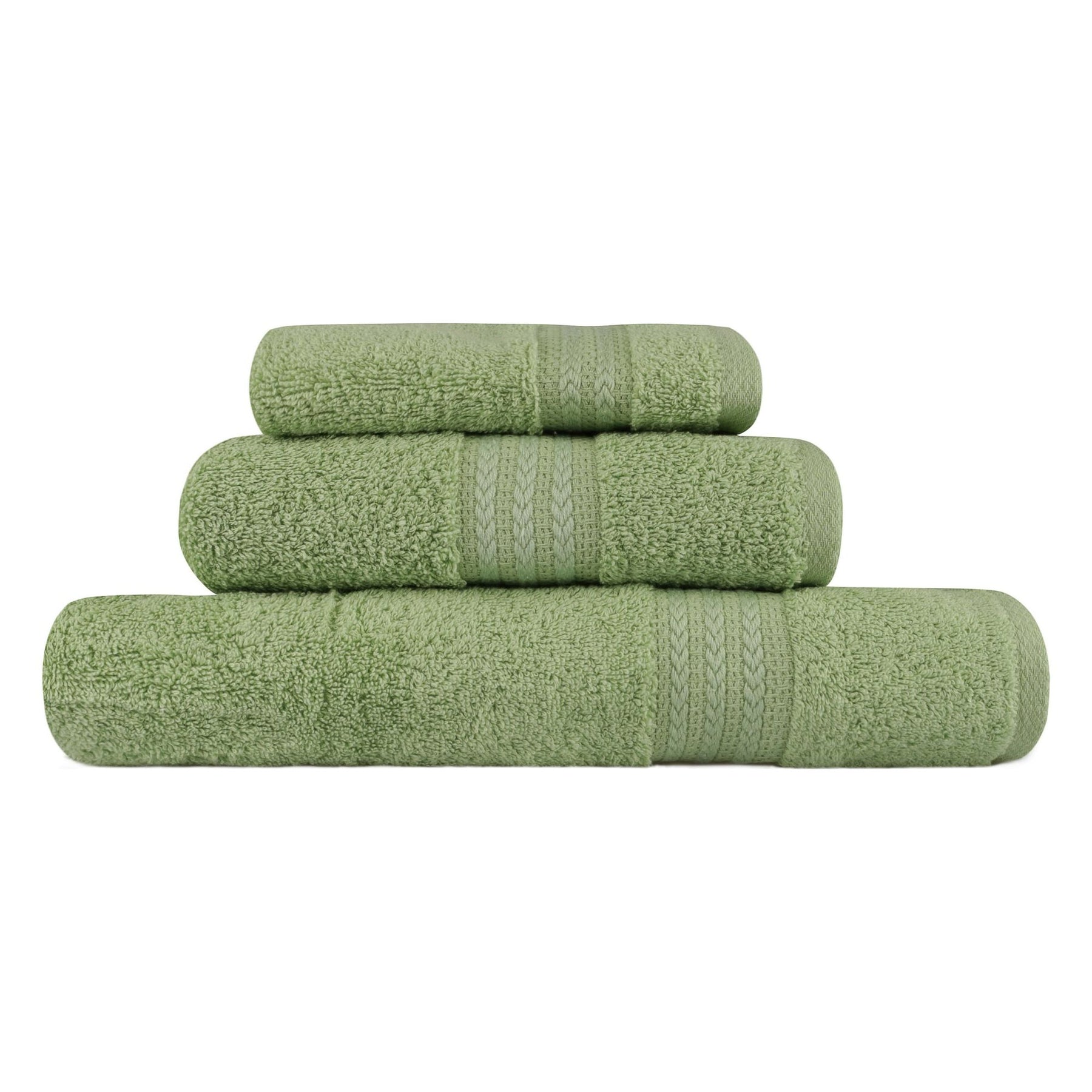 Set 3 prosoape baie Rainbow, material bumbac, verde