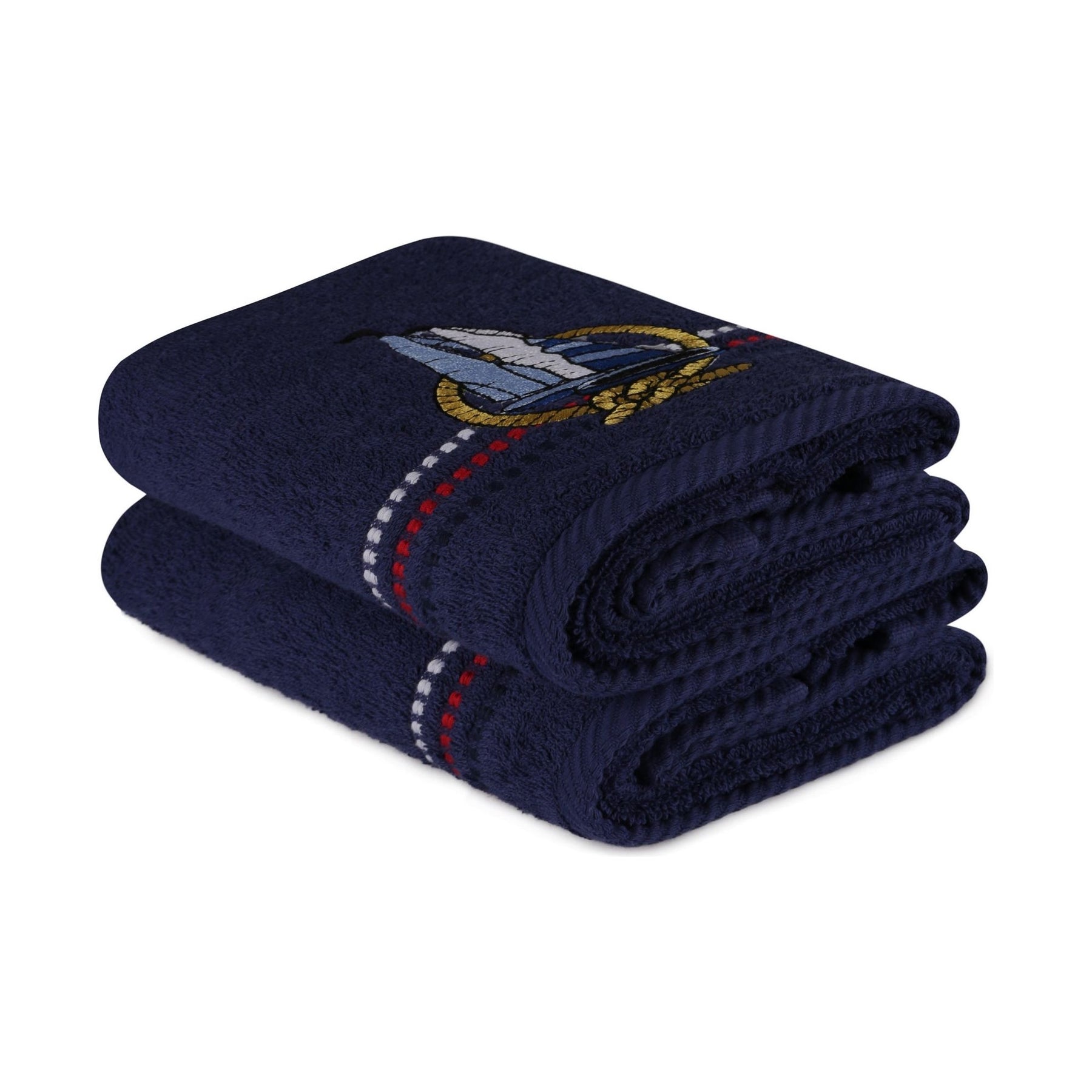 Set 2 prosoape baie Marina - Dark Blue Yelken, 50x90 cm, material bumbac, bleumarin