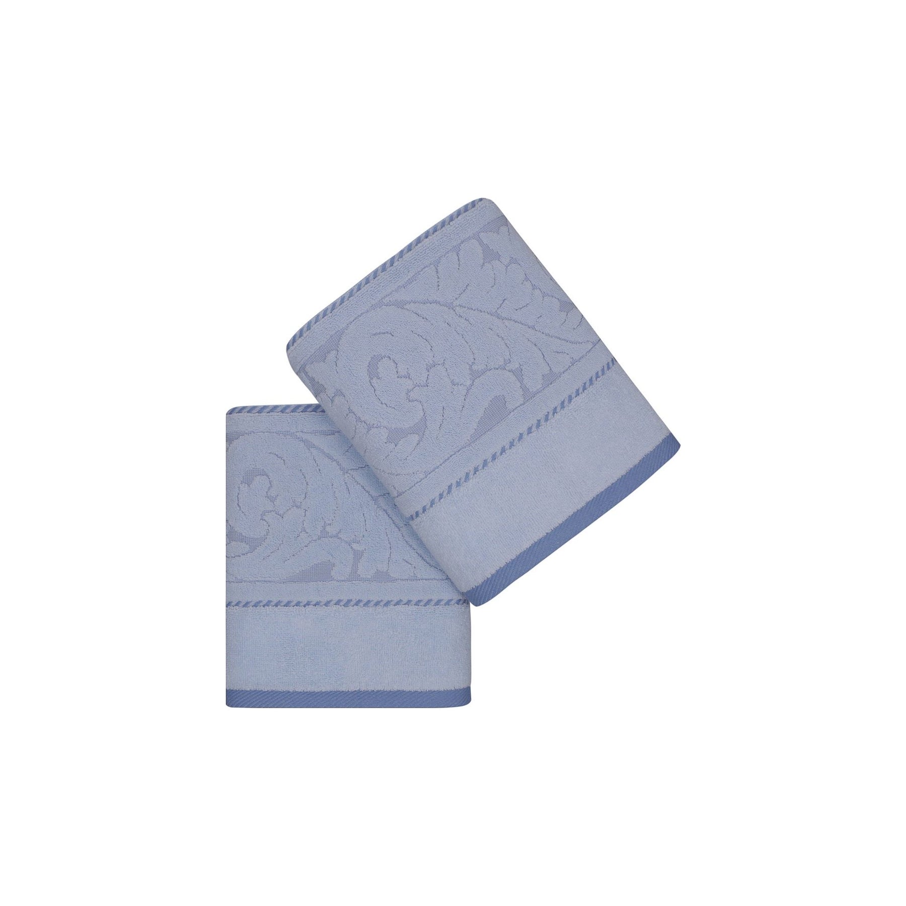 Set 2 prosoape baie Sultan, 50x90 cm, material bumbac, albastru