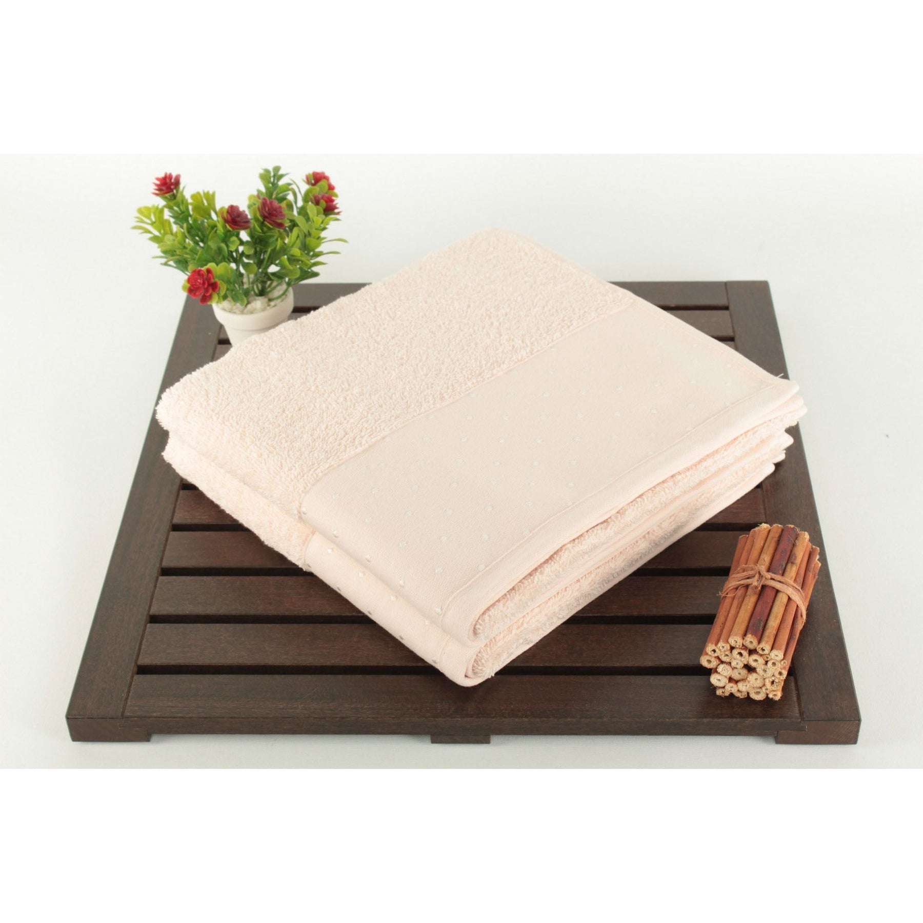 Set 2 prosoape baie Pitiricik, 50x90 cm, material bumbac, crem