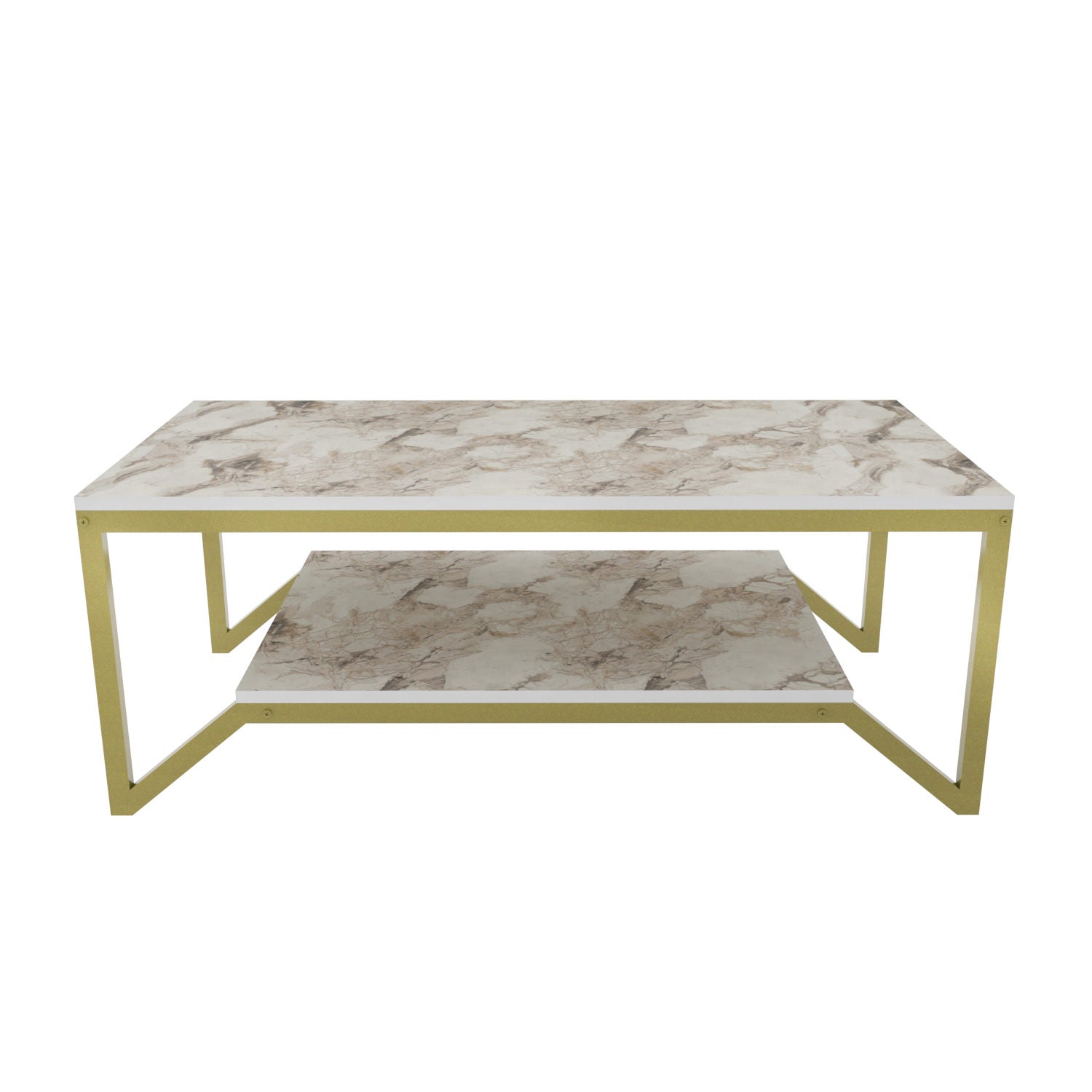 Masuta cafea Flora, auriu/bej, PAL, 120x60x46 cm