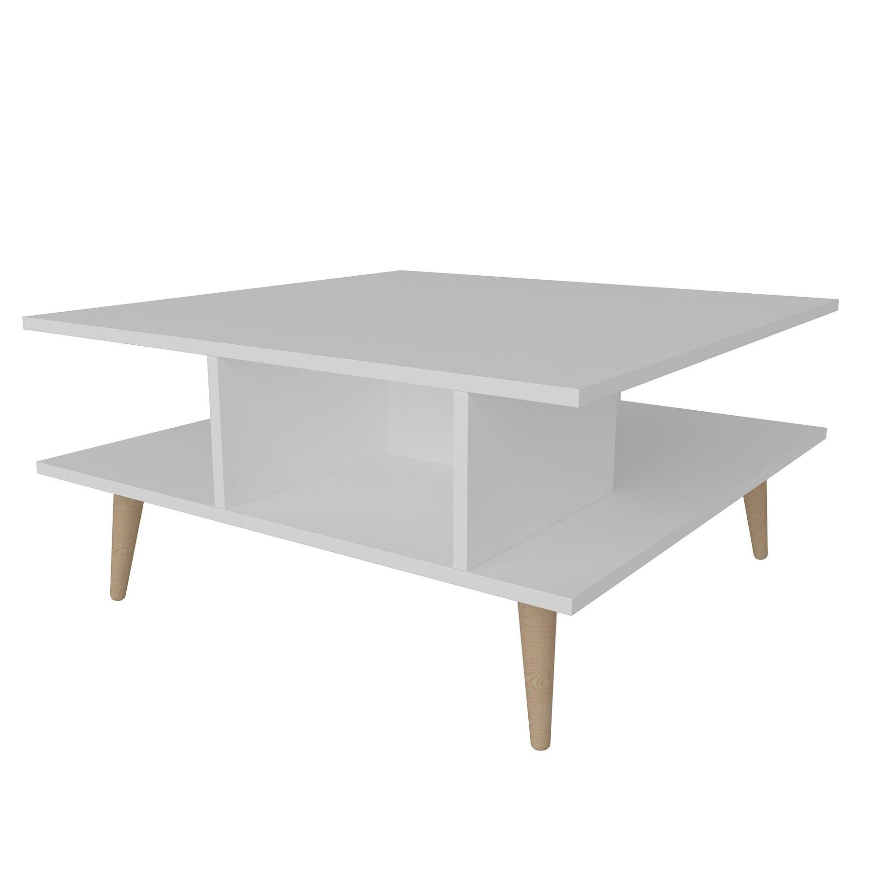 Masuta cafea Akya, alb, PAl, 89x89x44 cm