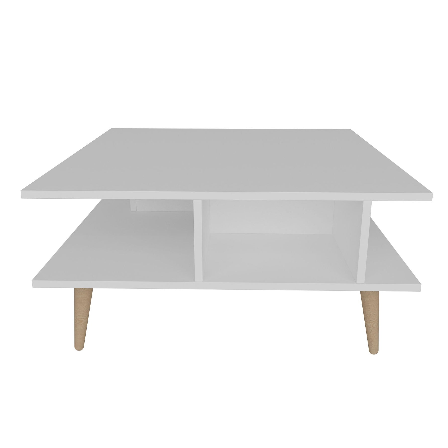 Masuta cafea Akya, alb, PAl, 89x89x44 cm