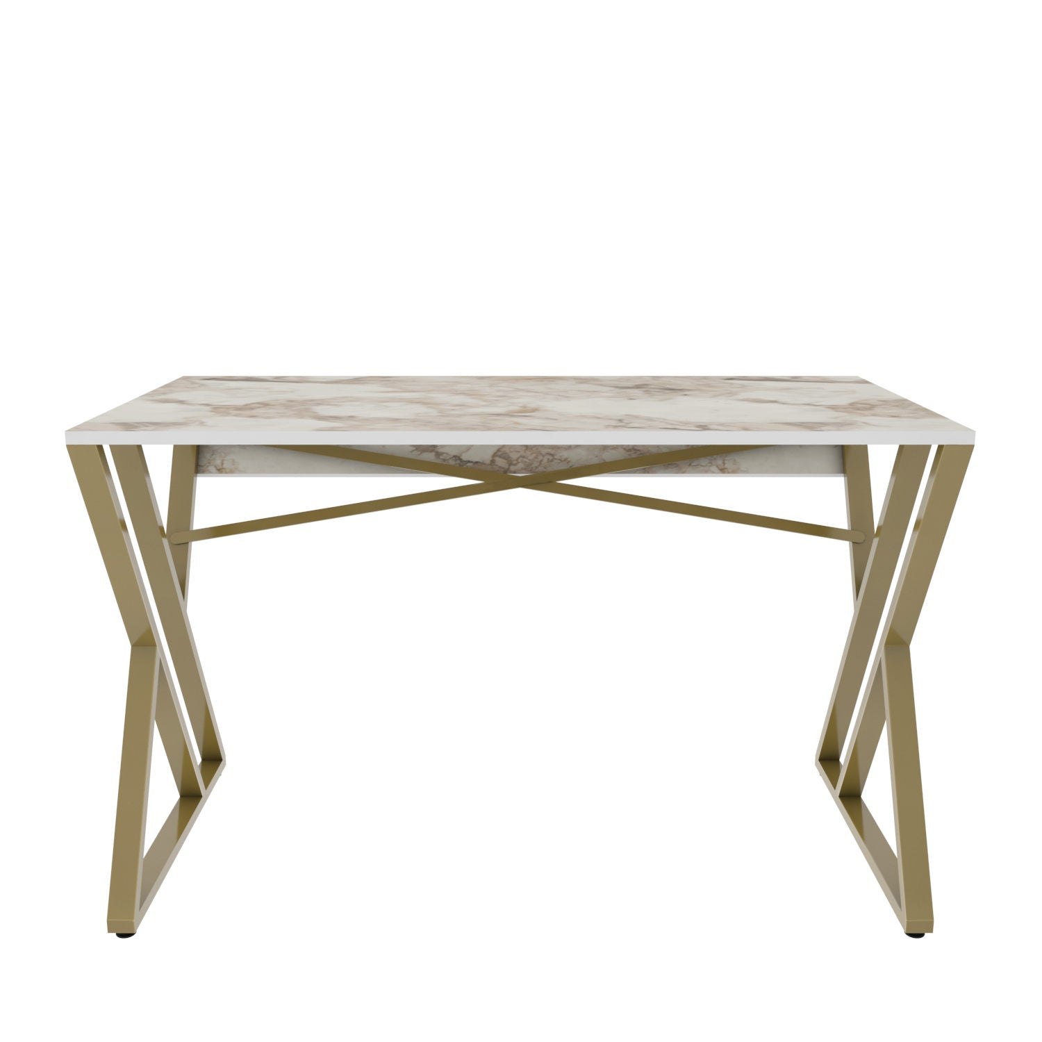 Birou Gyza, alb/auriu, PAL, 120x60x75 cm