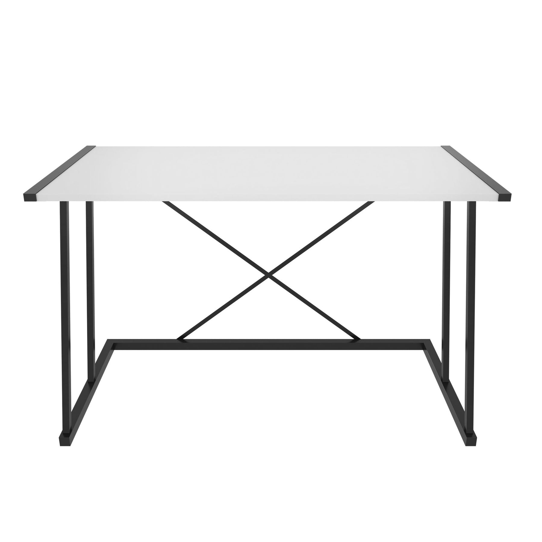 Masa birou Adelaide, alb/negru, PAL/metal, 114x60x75 cm
