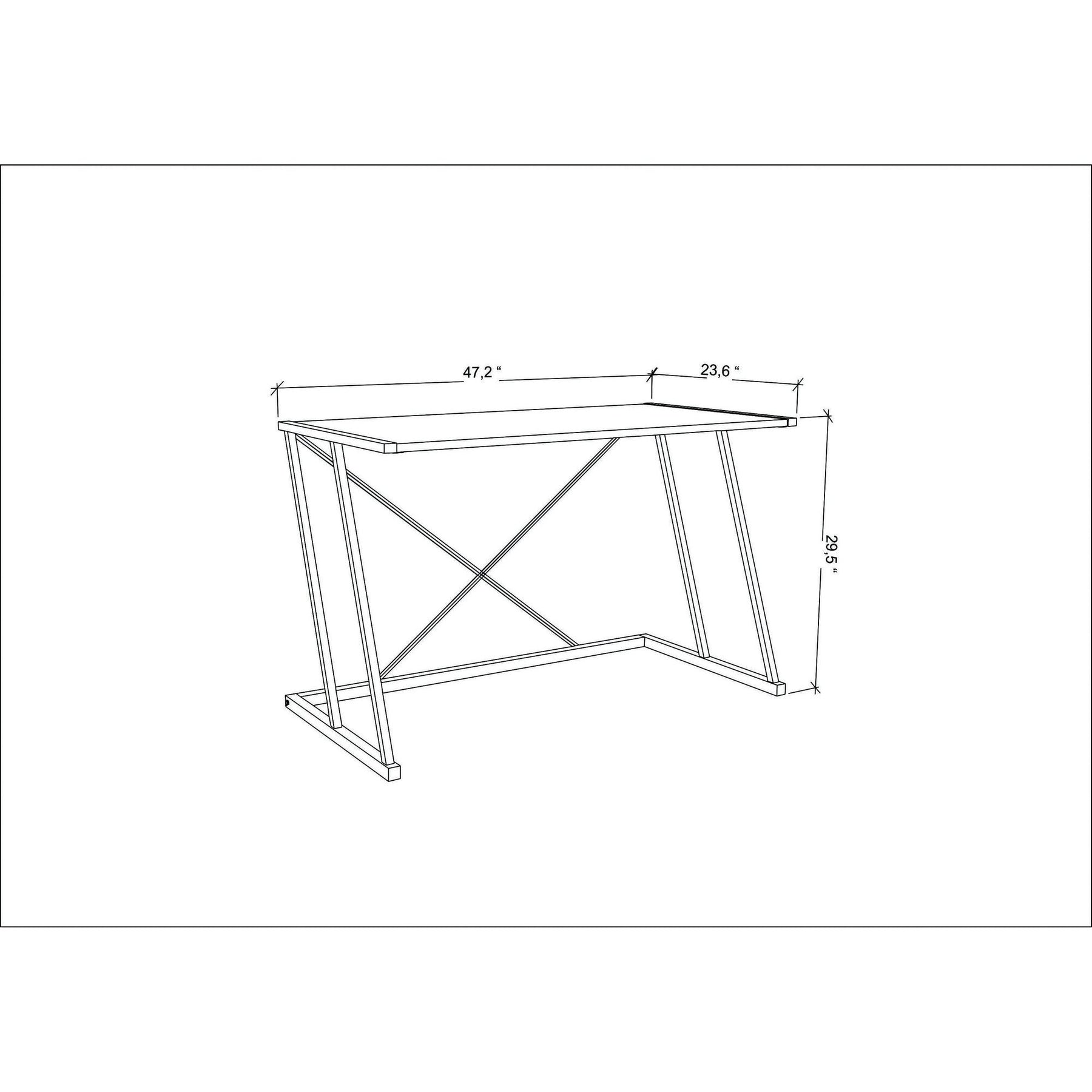 Masa birou Adelaide, negru, PAL/metal, 114x60x75 cm