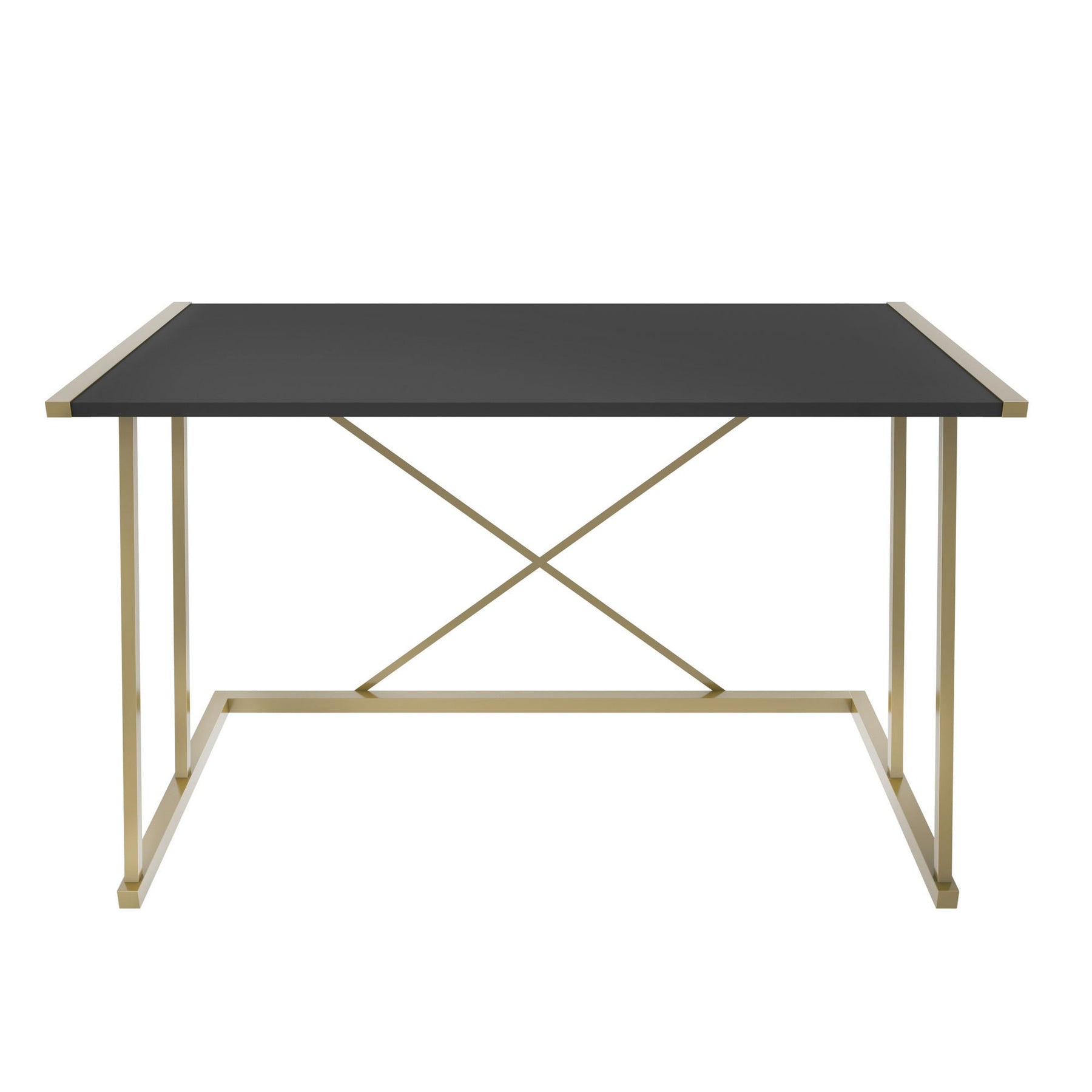 Masa birou Adelaide, gri/auriu, PAL/metal, 114x60x75 cm