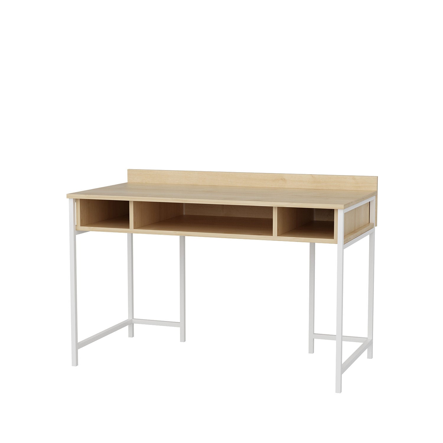 Birou Alma, stejar/alb, PAL, 120x60x75 cm