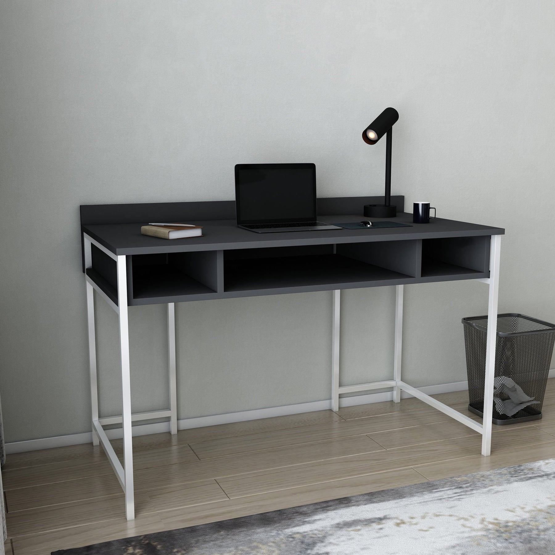 Birou Alma, alb/gri, PAL, 120x60x75 cm