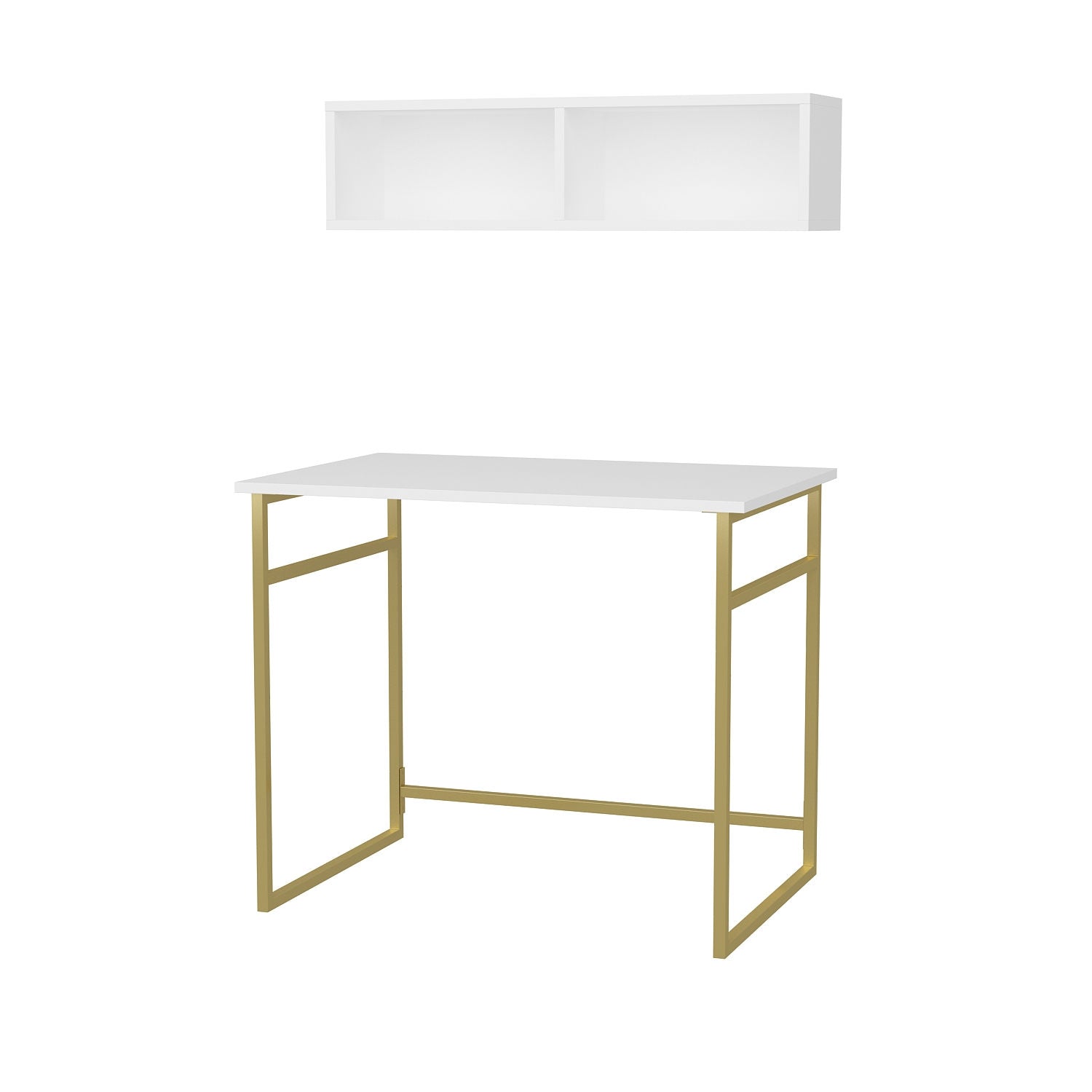 Set birou Hussum, auriu/alb, PAL