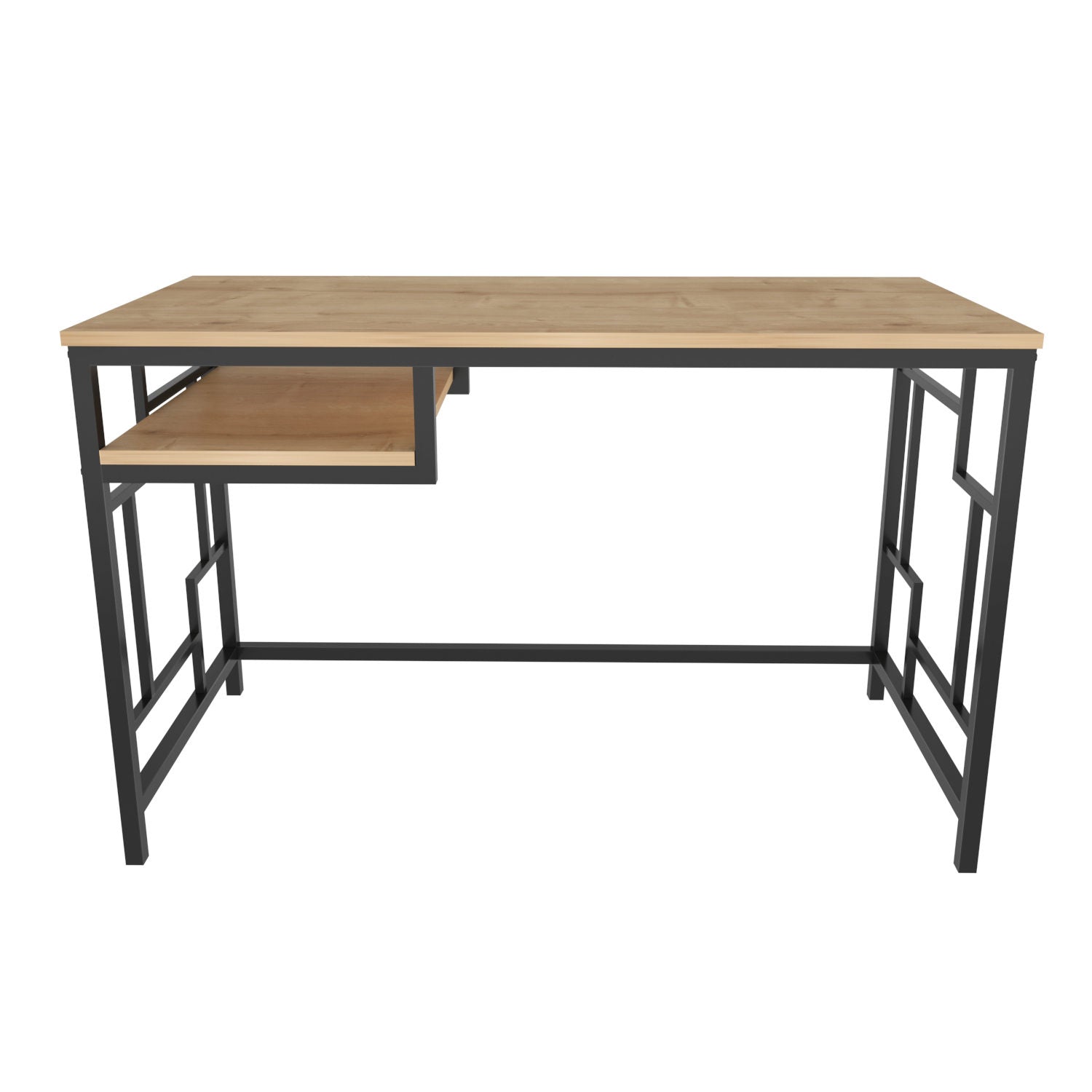 Birou Kennesaw, negru/stejar, PAL, 120x60x75 cm