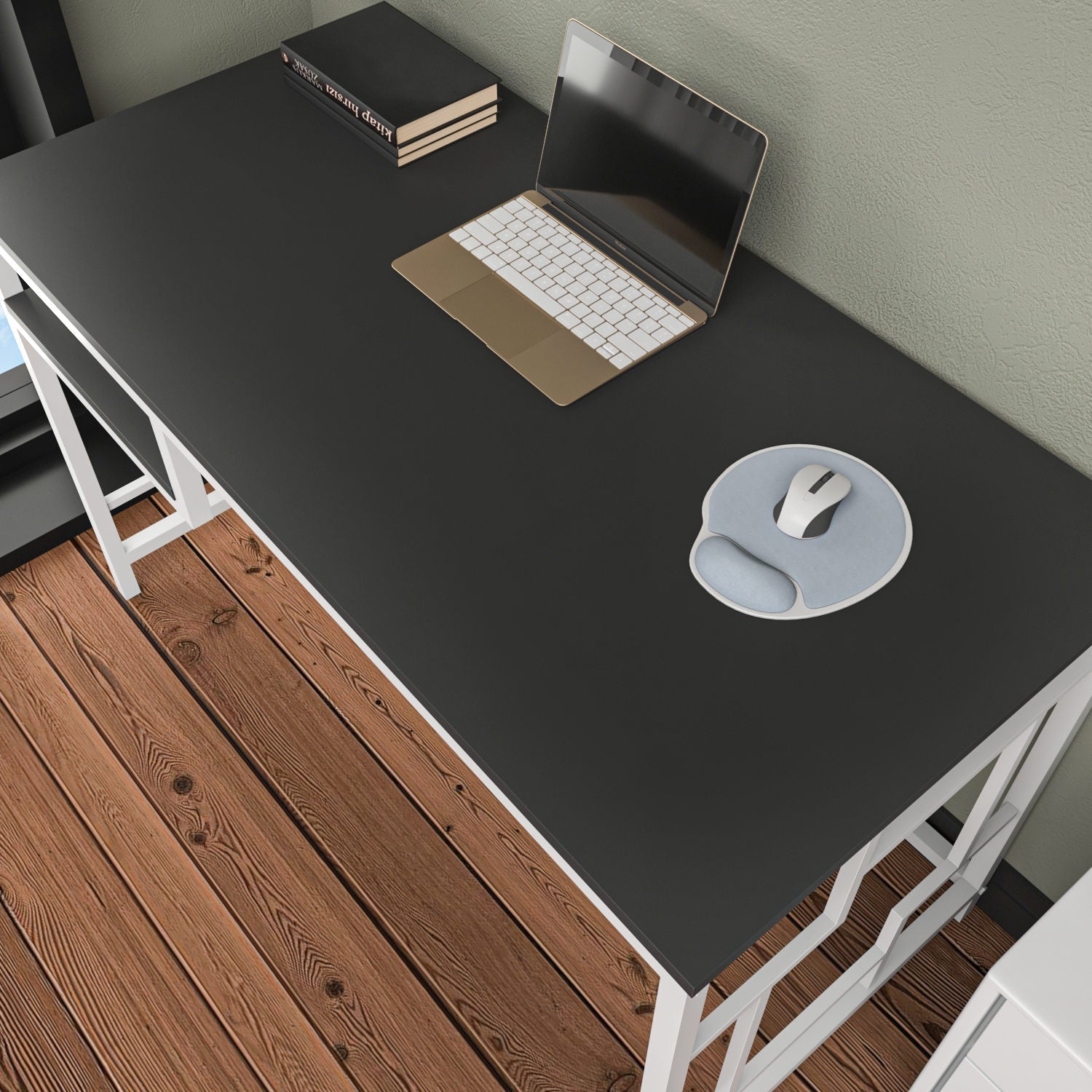 Birou Kennesaw, alb/gri antracit, PAL, 120x60x75 cm