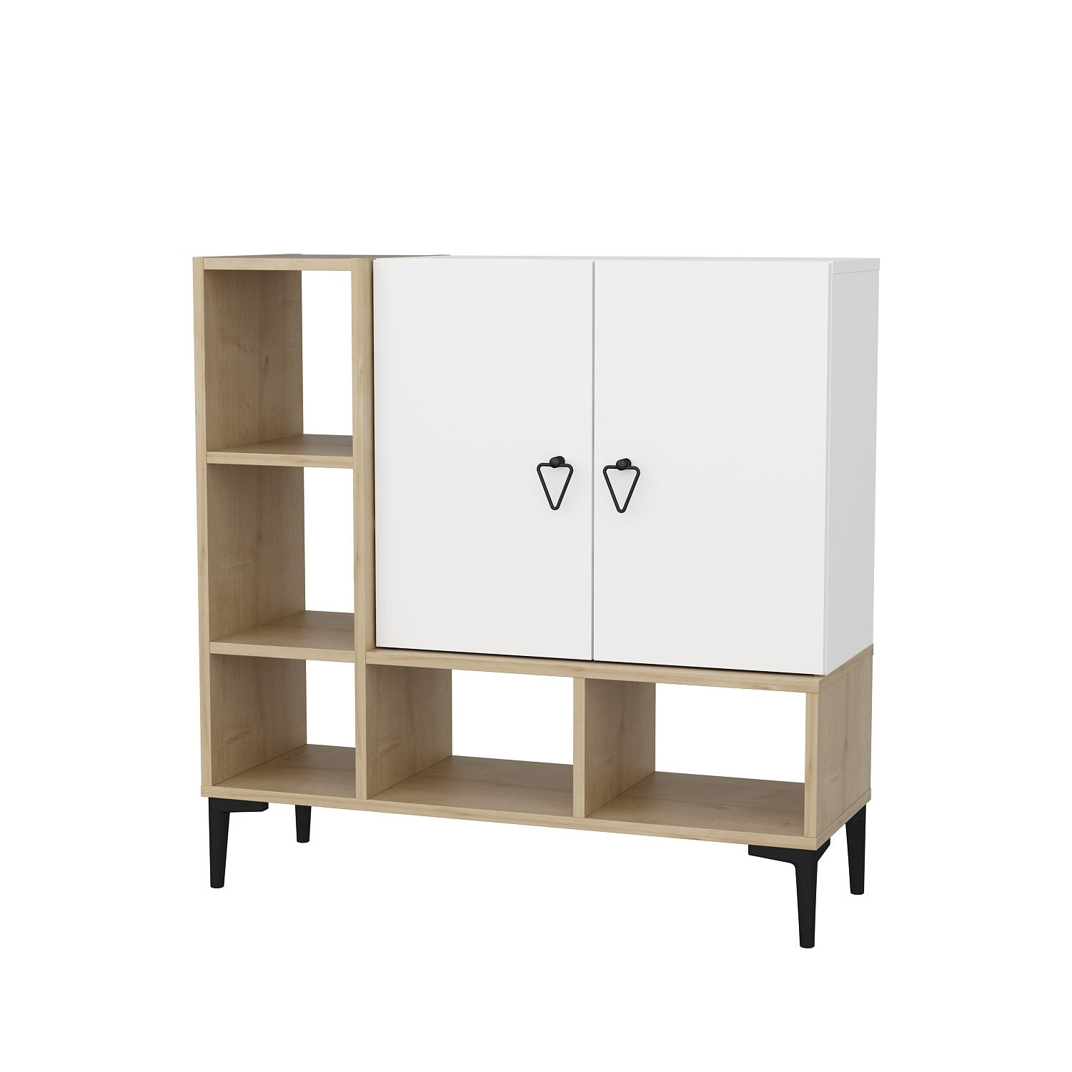 Pantofar Platin, stejar/alb, PAL melaminat, 100x35x100 cm