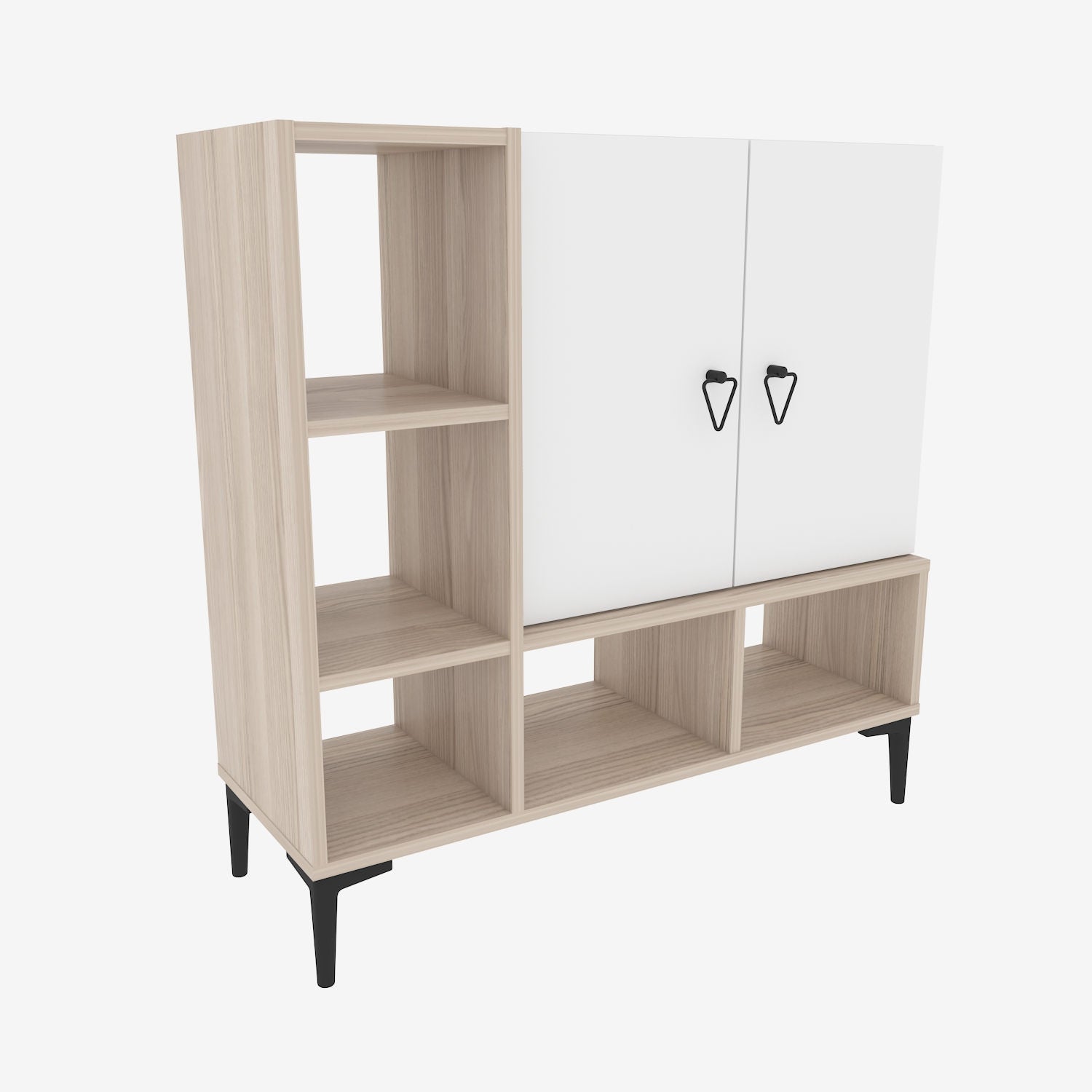 Pantofar Platin, alb/stejar, PAL melaminat, 100x35x100 cm