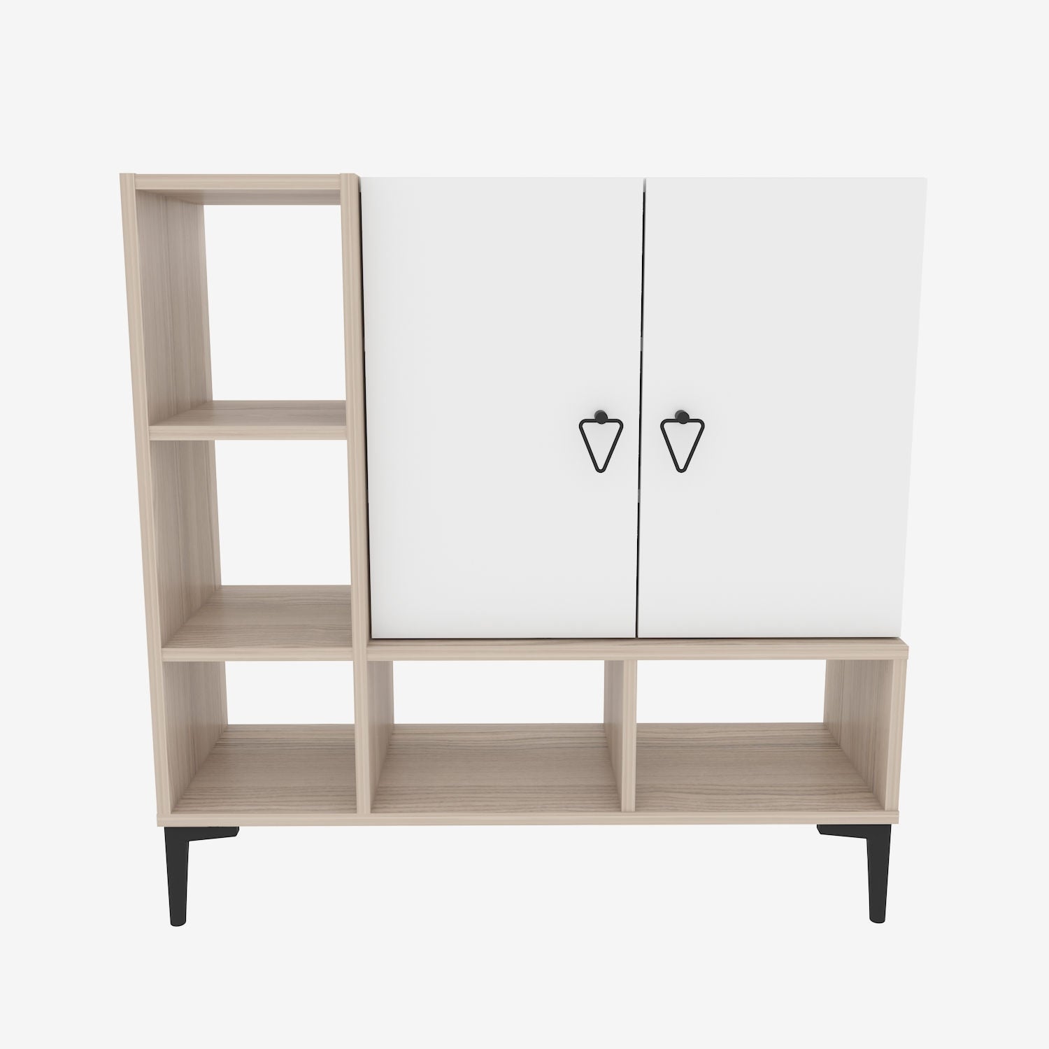 Pantofar Platin, alb/stejar, PAL melaminat, 100x35x100 cm