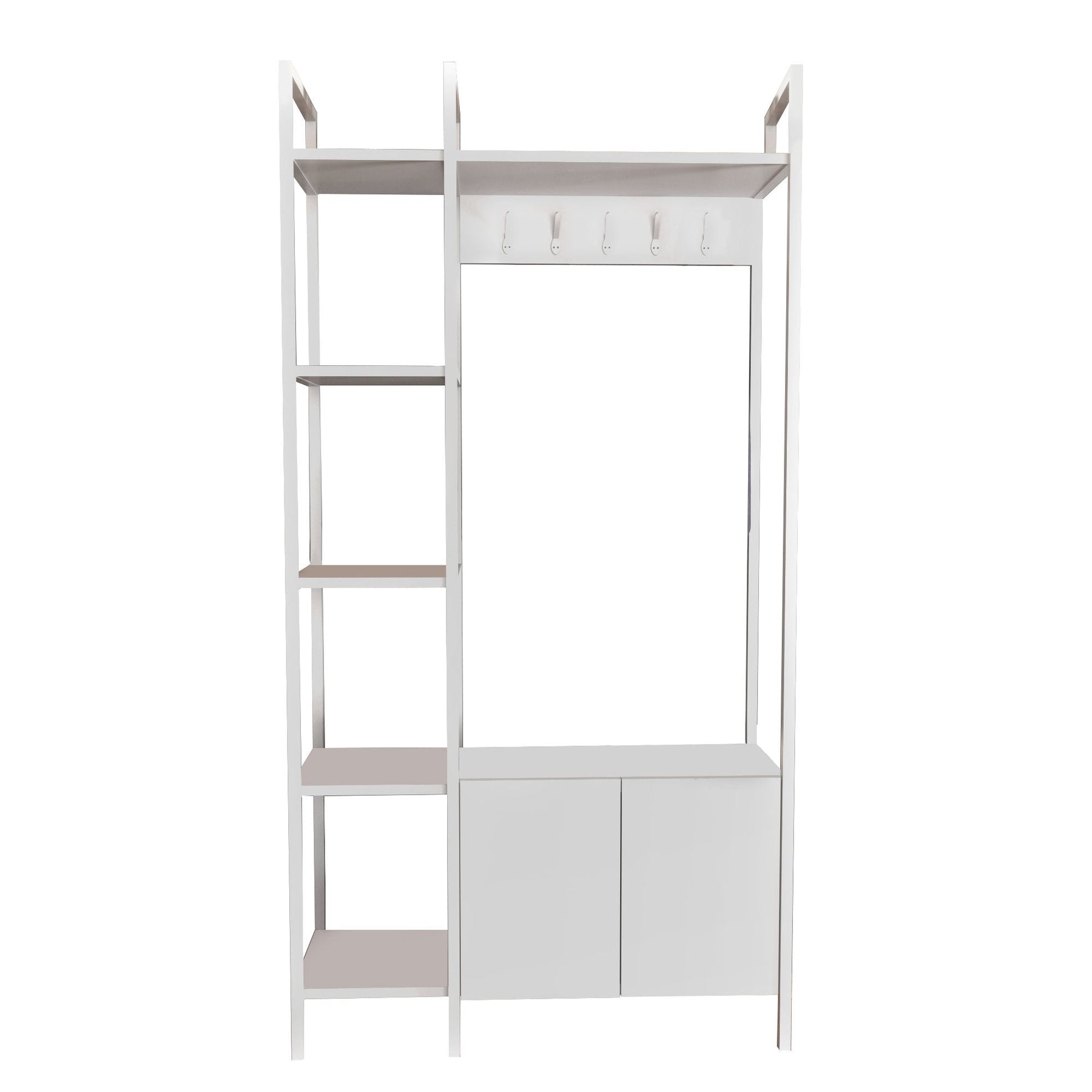 Cuier Doga, alb, PAL/metal, 90x35x175 cm