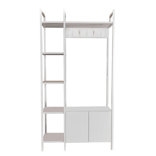 Cuier Doga, alb, PAL/metal, 90x35x175 cm