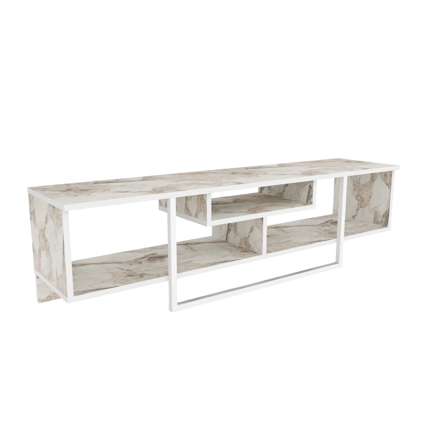 Comoda TV Asal 150, alb/bej, PAL, 150x35x40 cm