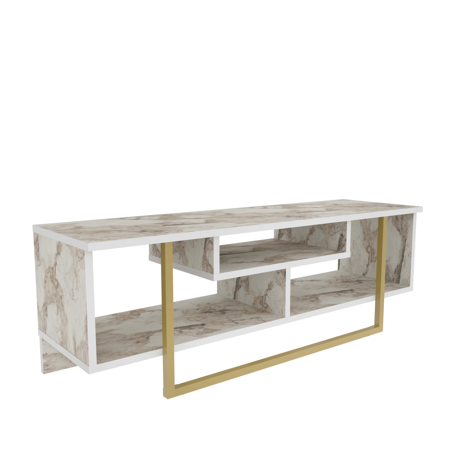 Comoda TV Asal 120, bej/alb, PAL, 120x35x40 cm