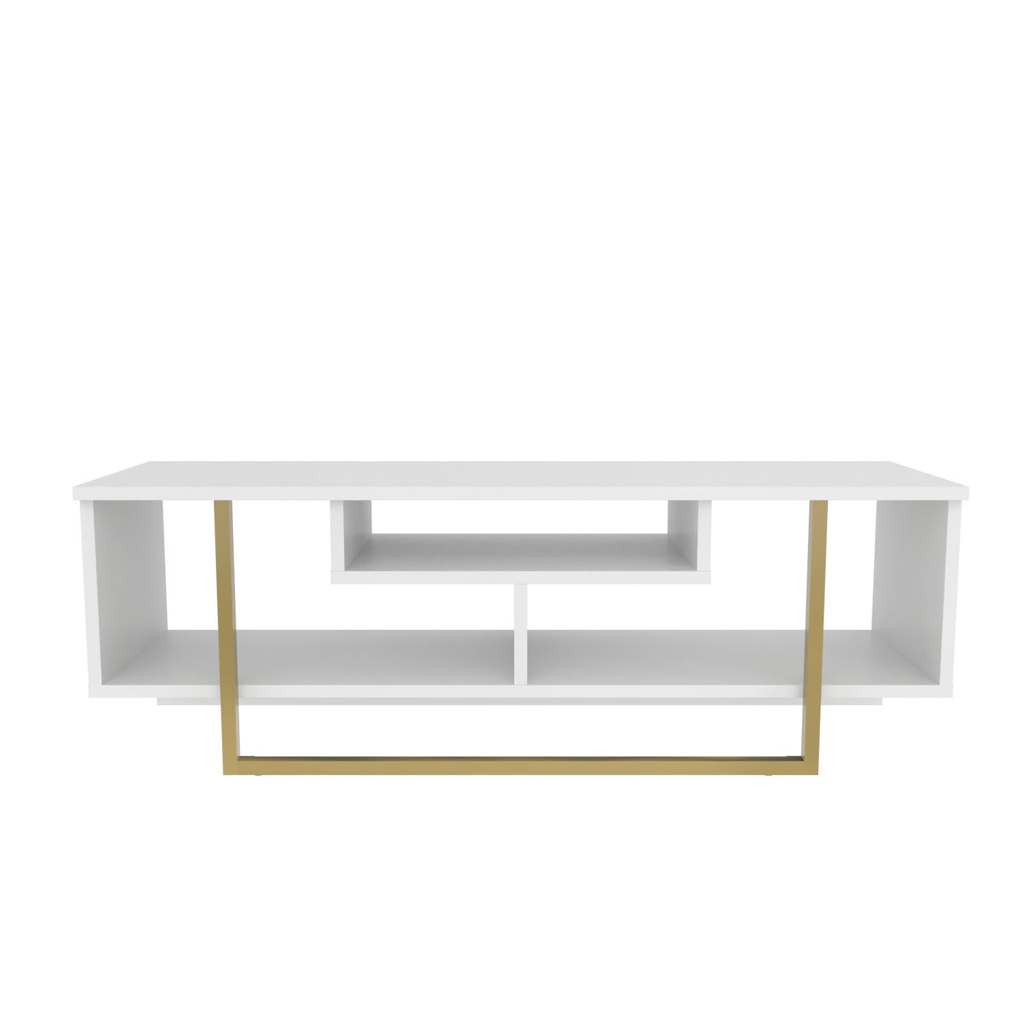 Comoda Asal 120, alb/auriu, PAL, 120x35x40 cm