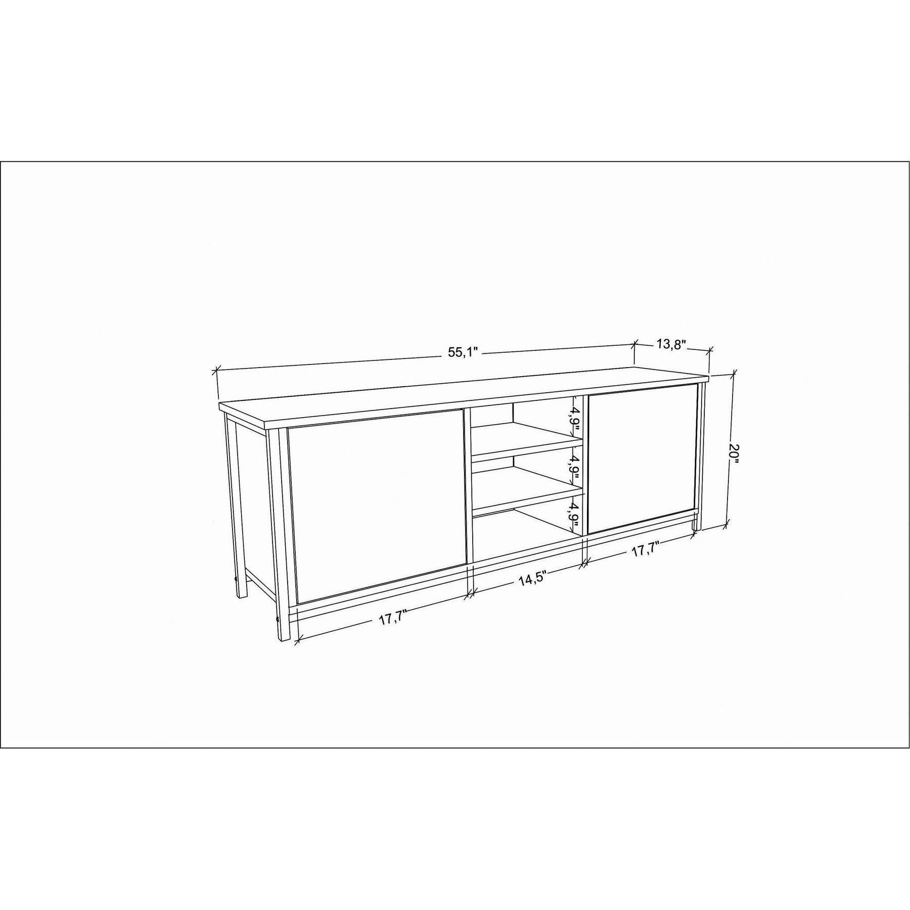 Comoda TV Otis, gri antracit/auriu, PAL melaminat, 140x35x51 cm