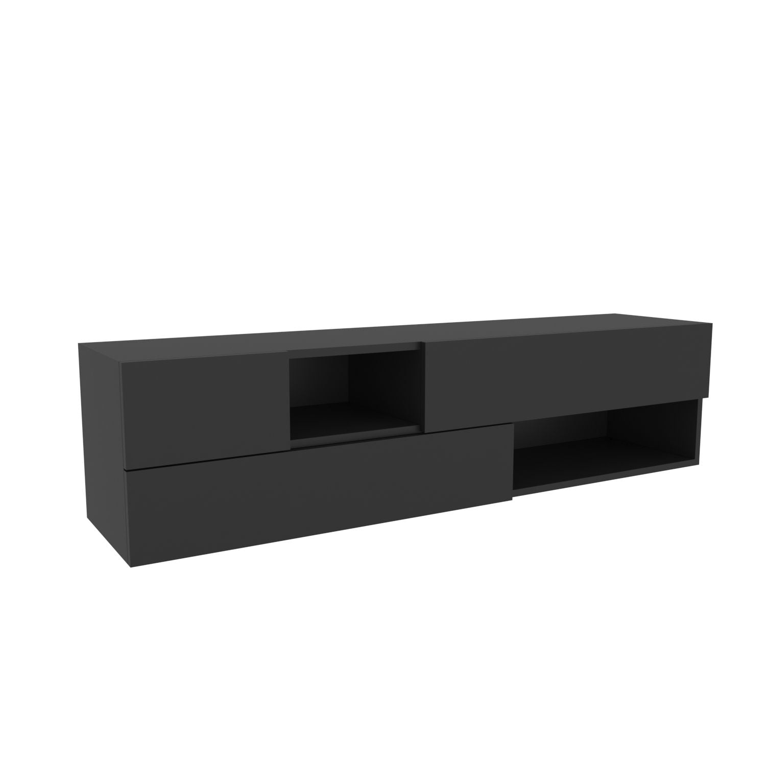 Comoda TV Morton, gri anthracit, PAL, 160x37,7x40 cm