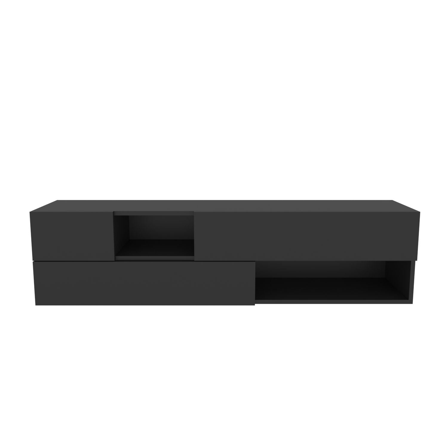 Comoda TV Morton, gri anthracit, PAL, 160x37,7x40 cm